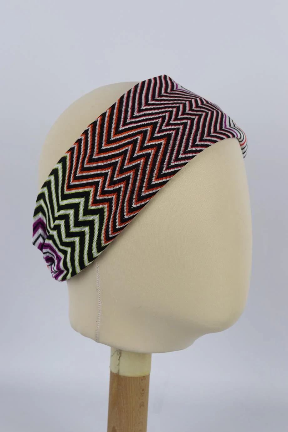 MISSONI STRIPED CROCHET KNIT HEADBAND ONE SIZE - Image 2