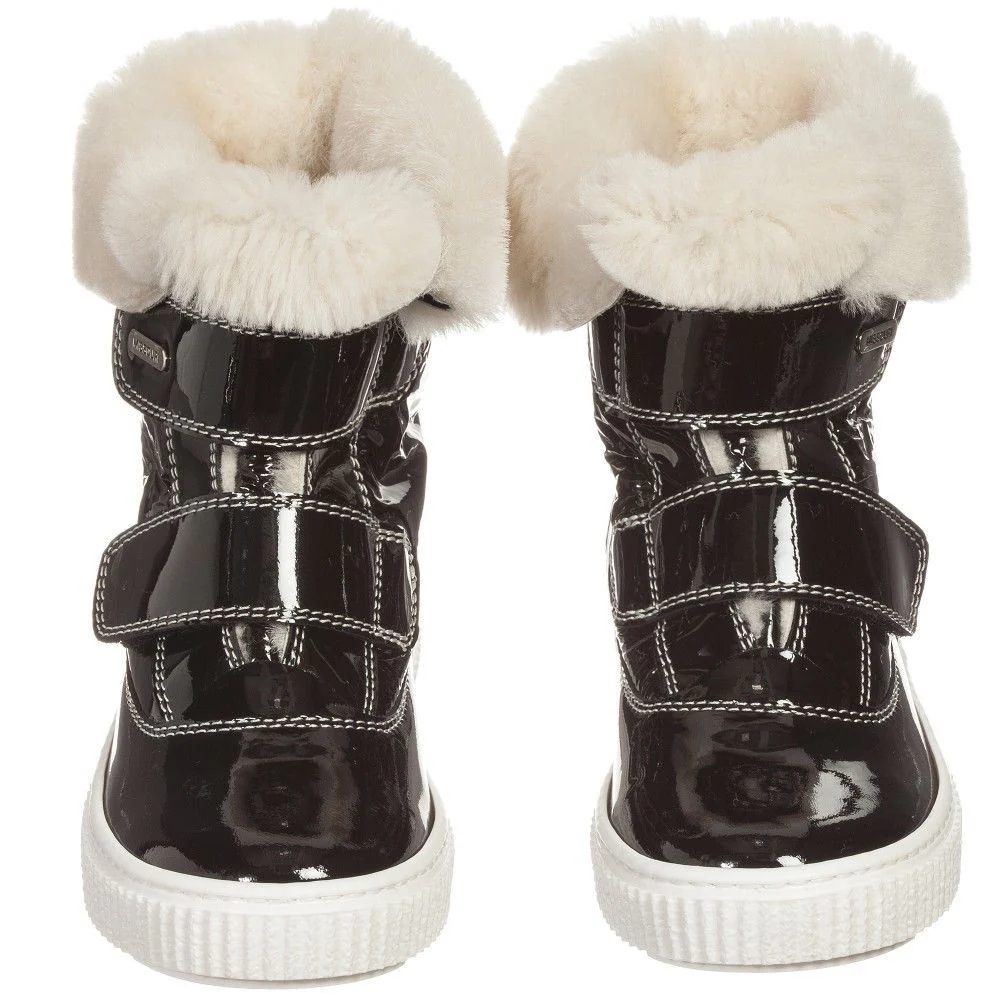 MISSOURI BABY GIRLS BLACK PATENT LEATHER BOOTS EU 23 UK 6 - Image 4