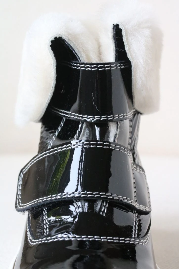 MISSOURI BABY GIRLS BLACK PATENT LEATHER BOOTS EU 23 UK 6 - Image 7