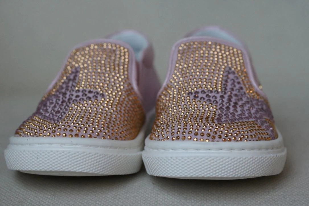 MISSOURI BABY GIRLS PINK DIAMANTE SLIP ON SHOES EU 22 UK 5 - Image 3