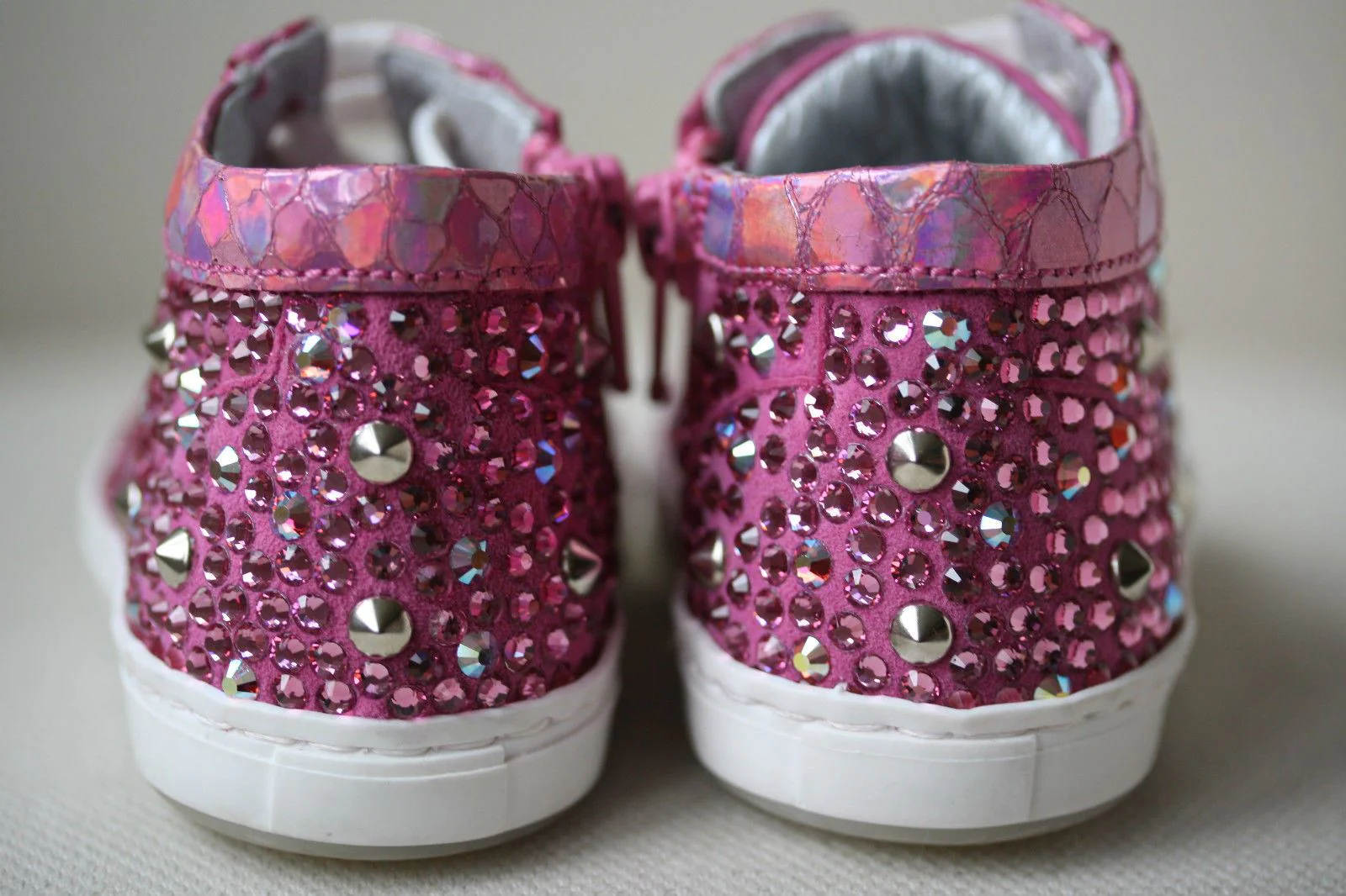 MISSOURI BABY PINK LEATHER CRYSTAL SNEAKERS EU 19 UK 3 US 4 - Image 6