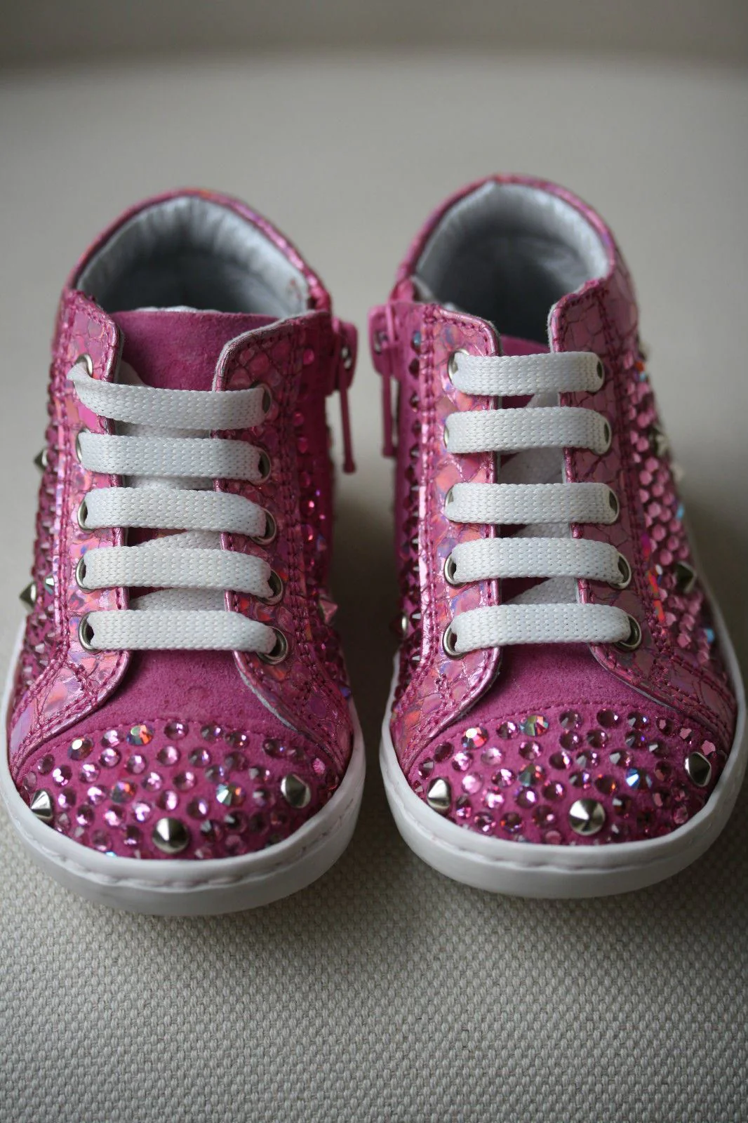 MISSOURI BABY PINK LEATHER CRYSTAL SNEAKERS EU 19 UK 3 US 4 - Image 8