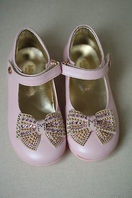 MISSOURI GIRLS PINK LEATHER BOW SHOES EU 24 UK 7 - Image 4