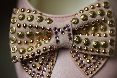 MISSOURI GIRLS PINK LEATHER BOW SHOES EU 24 UK 7 - Image 7