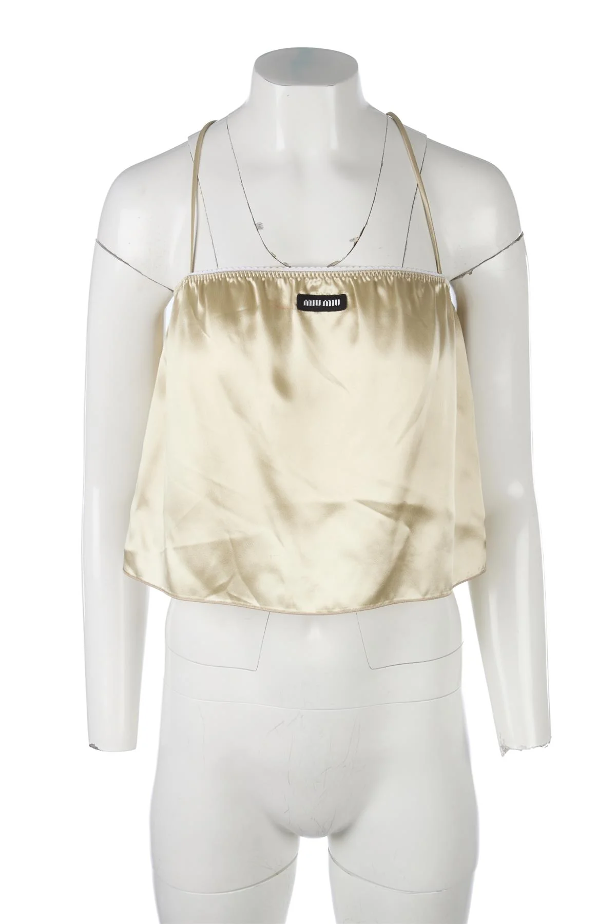 MIU MIU BEIGE SATIN TOP IT 40 UK 8 - Image 2