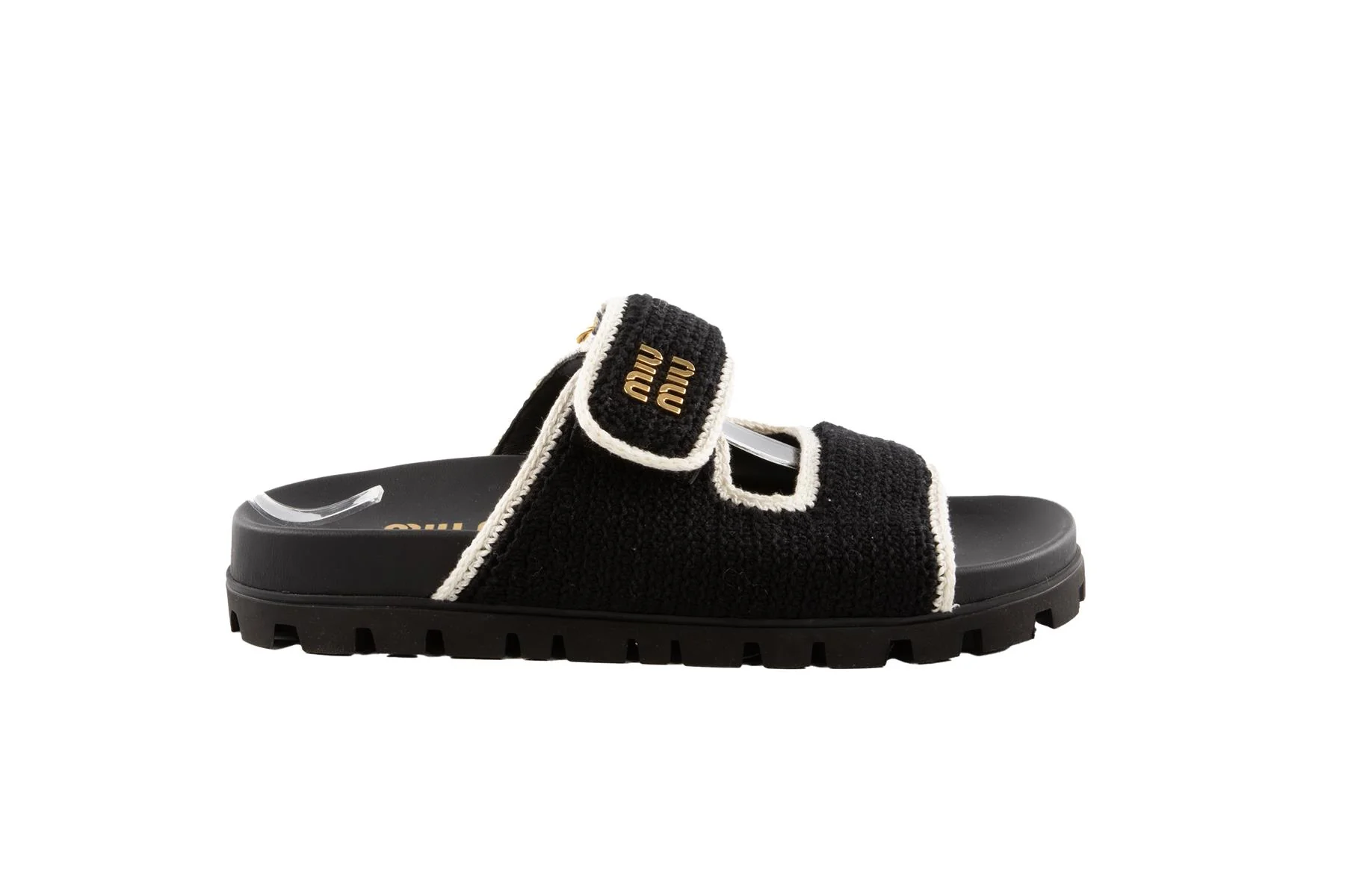 MIU MIU BLACK CROCHET SLIDES EU 38 UK 5 - Image 2