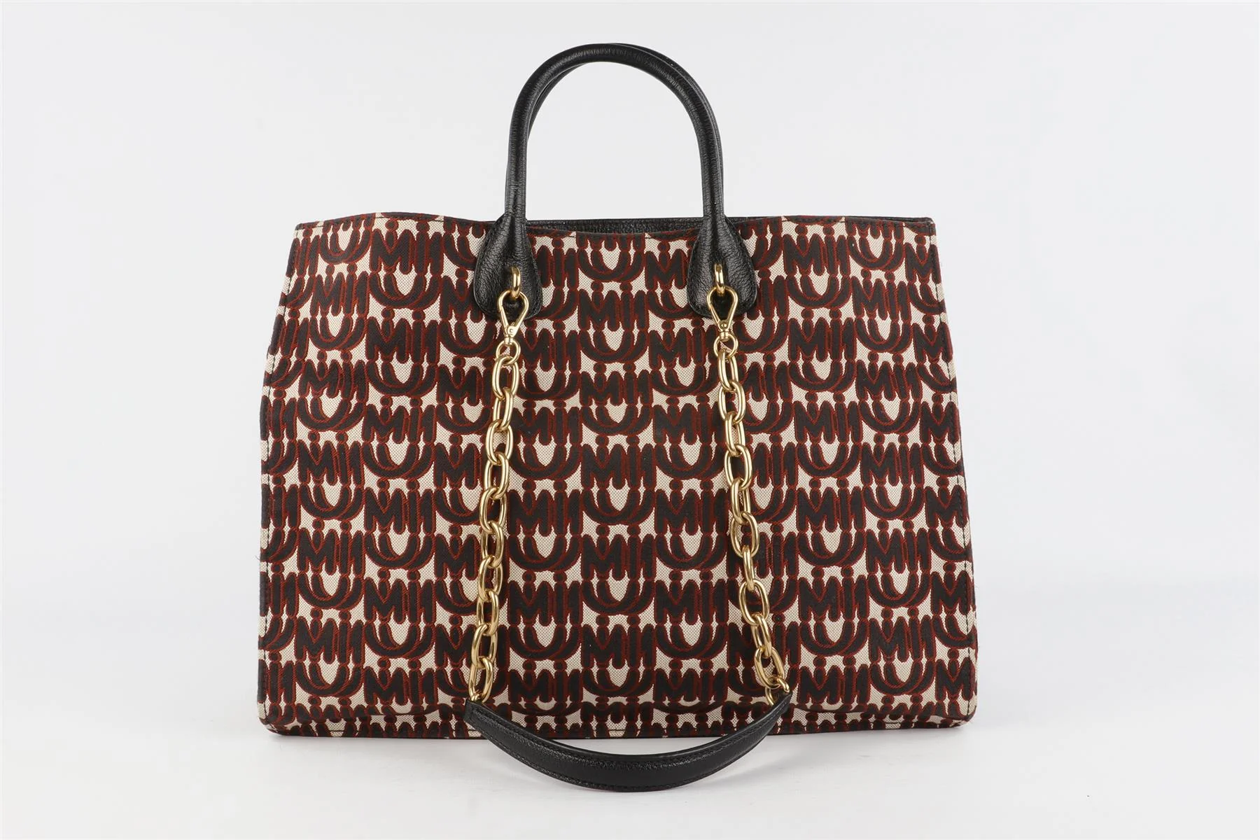 MIU MIU BLACK MADRAS JACQUARD TOTE BAG - Image 6