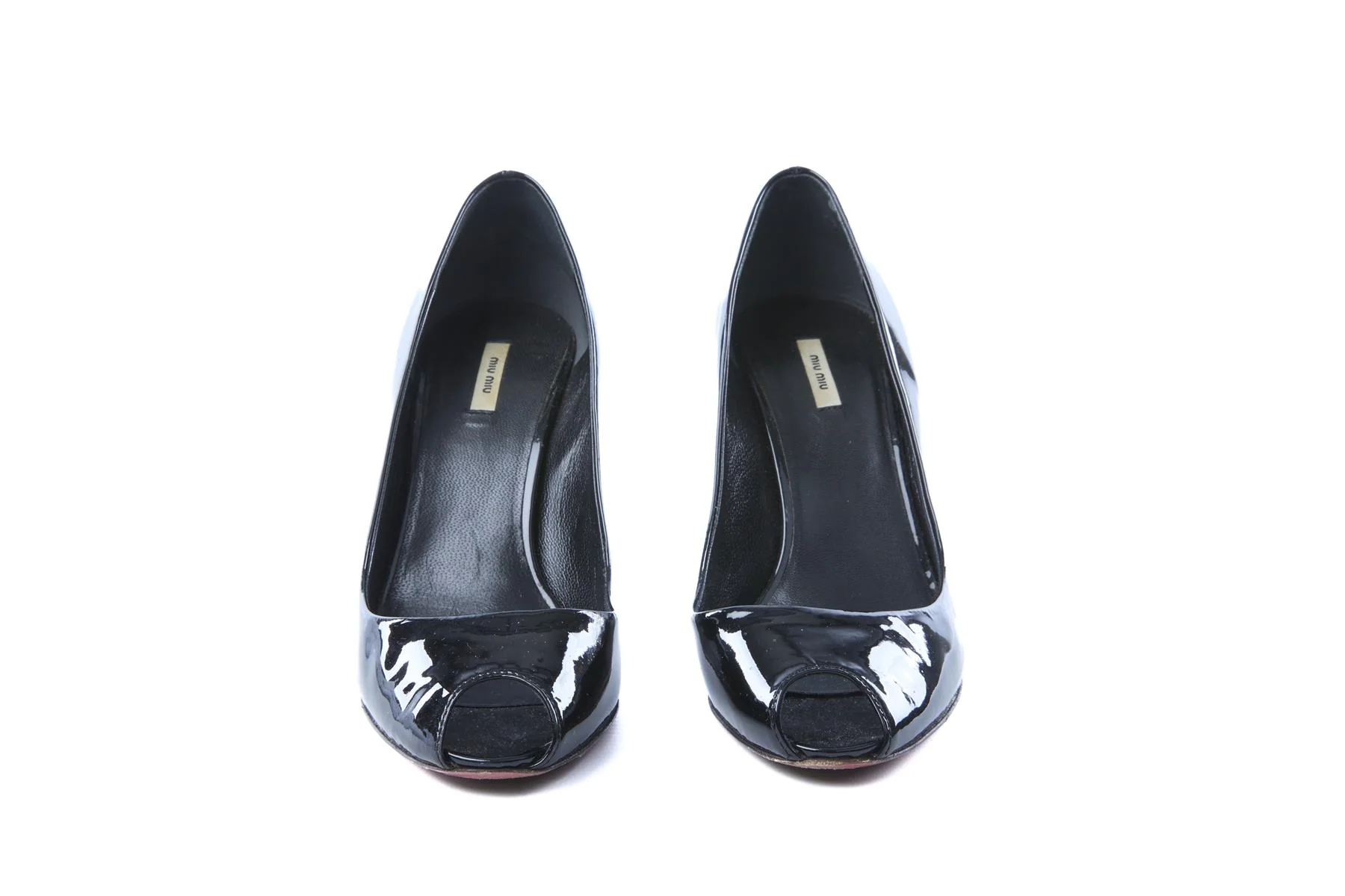 MIU MIU BLACK PATENT LEATHER PUMPS EU 36.5 UK 3.5 US 6.5 - Image 3