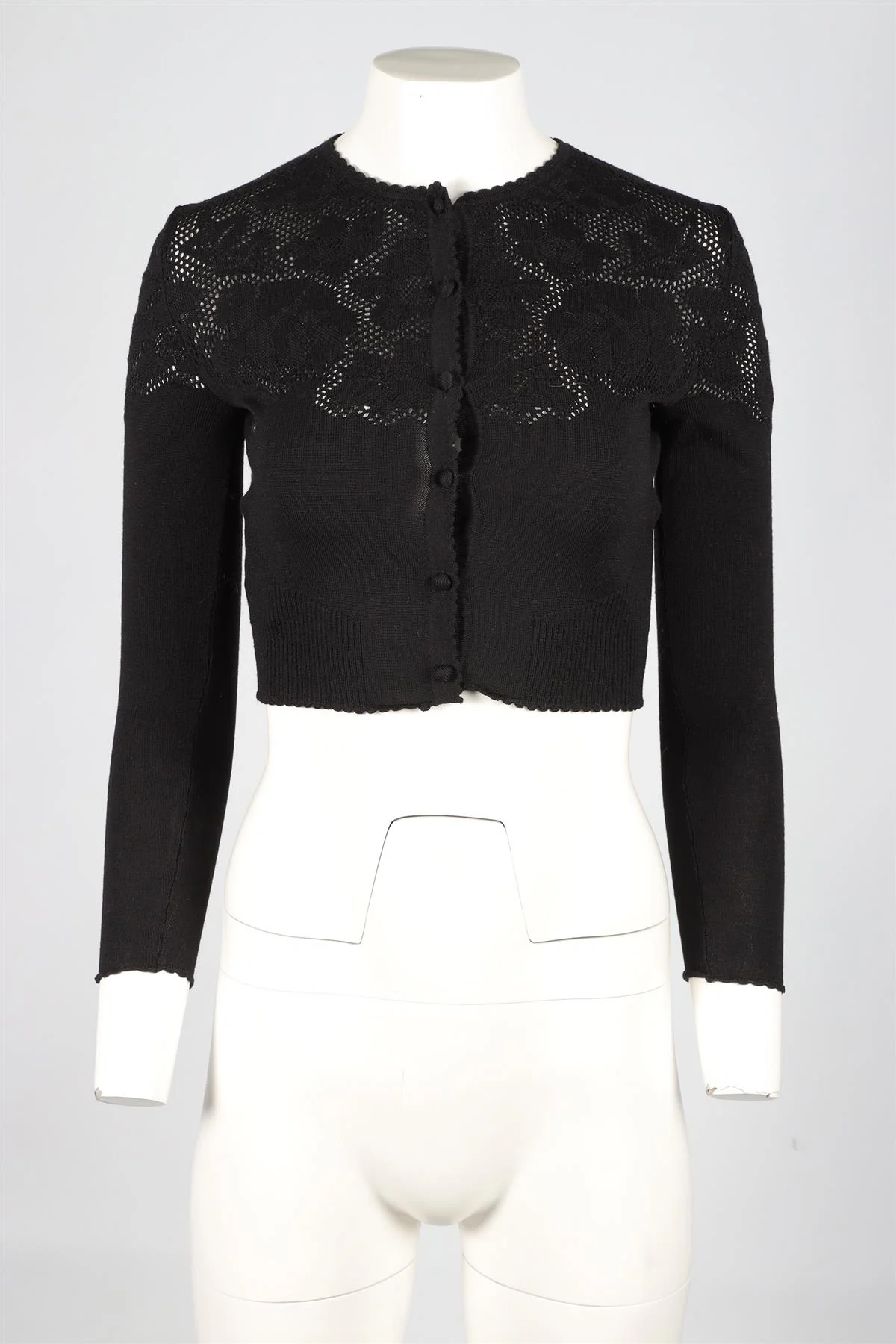 MIU MIU BLACK WOOL CARDIGAN IT 36 UK 4 - Image 2