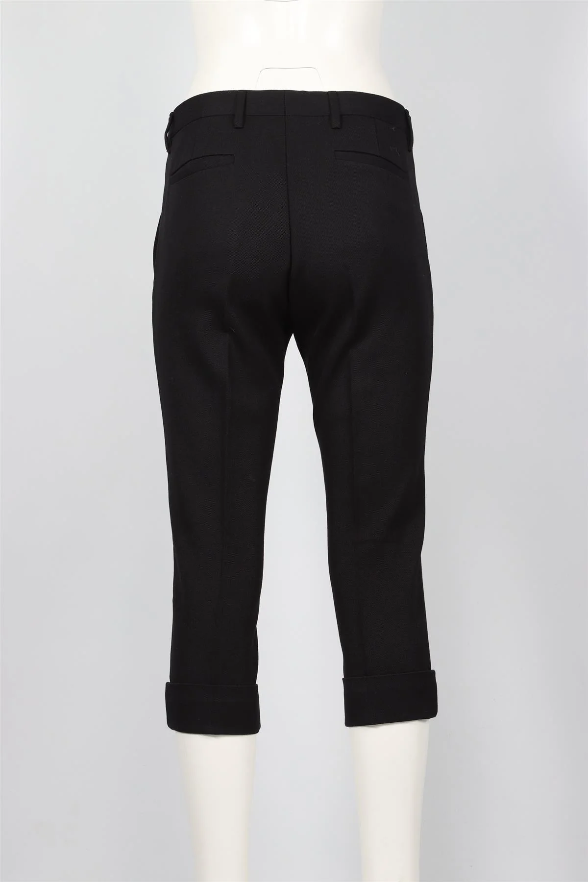 MIU MIU BLACK WOOL CROPPED TROUSERS IT 38 UK 6 - Image 4