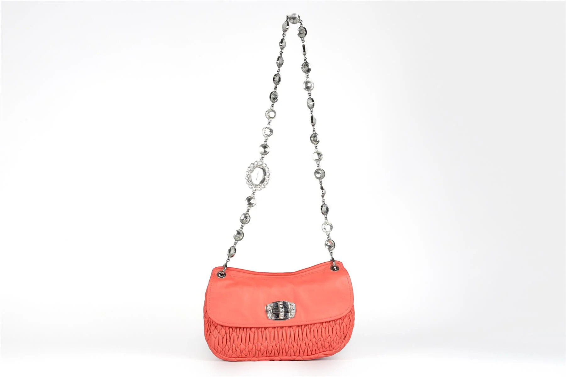 MIU MIU CORAL MATELASSÉ LEATHER SHOULDER BAG - Image 3