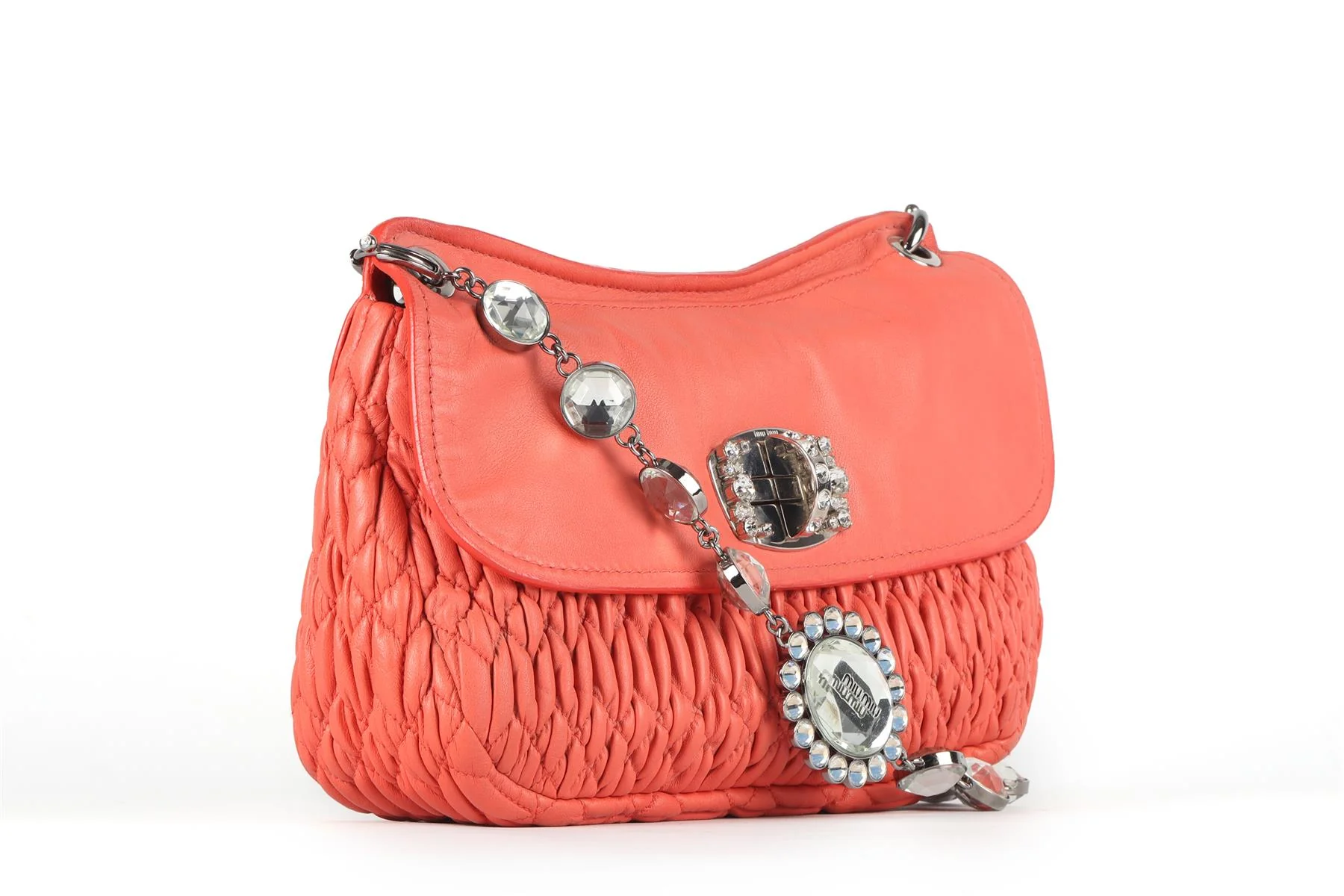 MIU MIU CORAL MATELASSÉ LEATHER SHOULDER BAG - Image 4