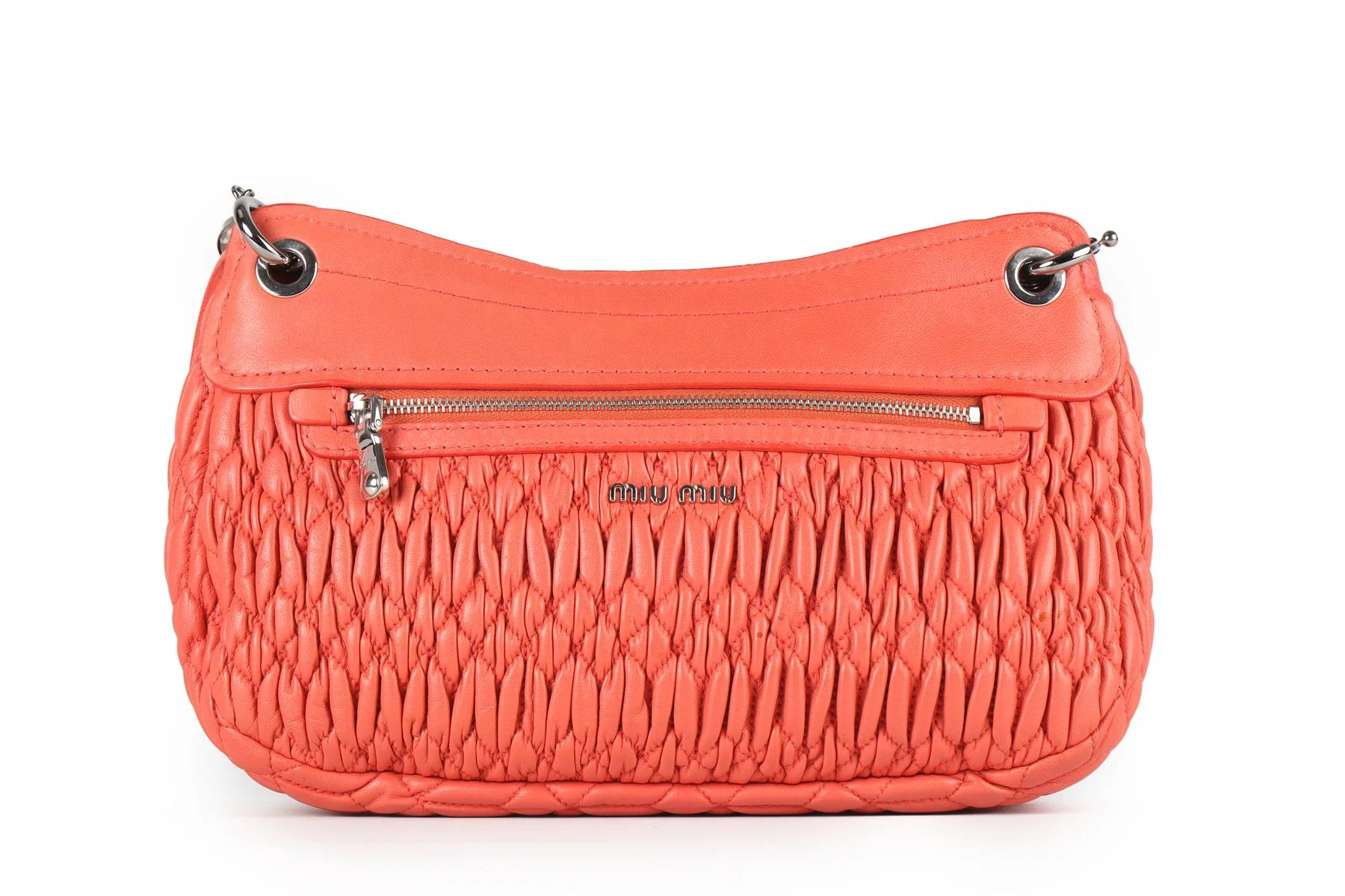 MIU MIU CORAL MATELASSÉ LEATHER SHOULDER BAG - Image 7