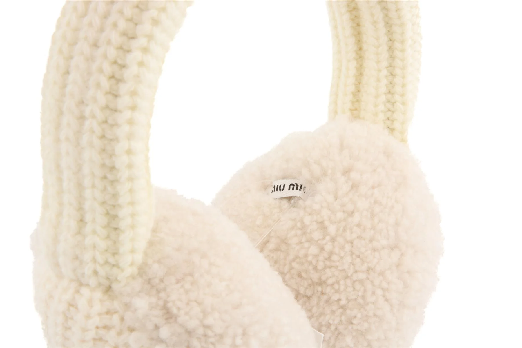 MIU MIU CREAM CASHMERE EAR MUFFS - Image 8