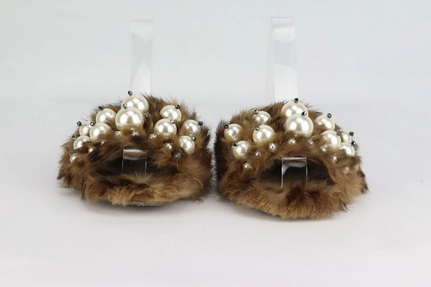 MIU MIU EMBELLISHED LEOPARD PRINT FUR SLIDES EU 37 UK 4 US 7 - Image 3