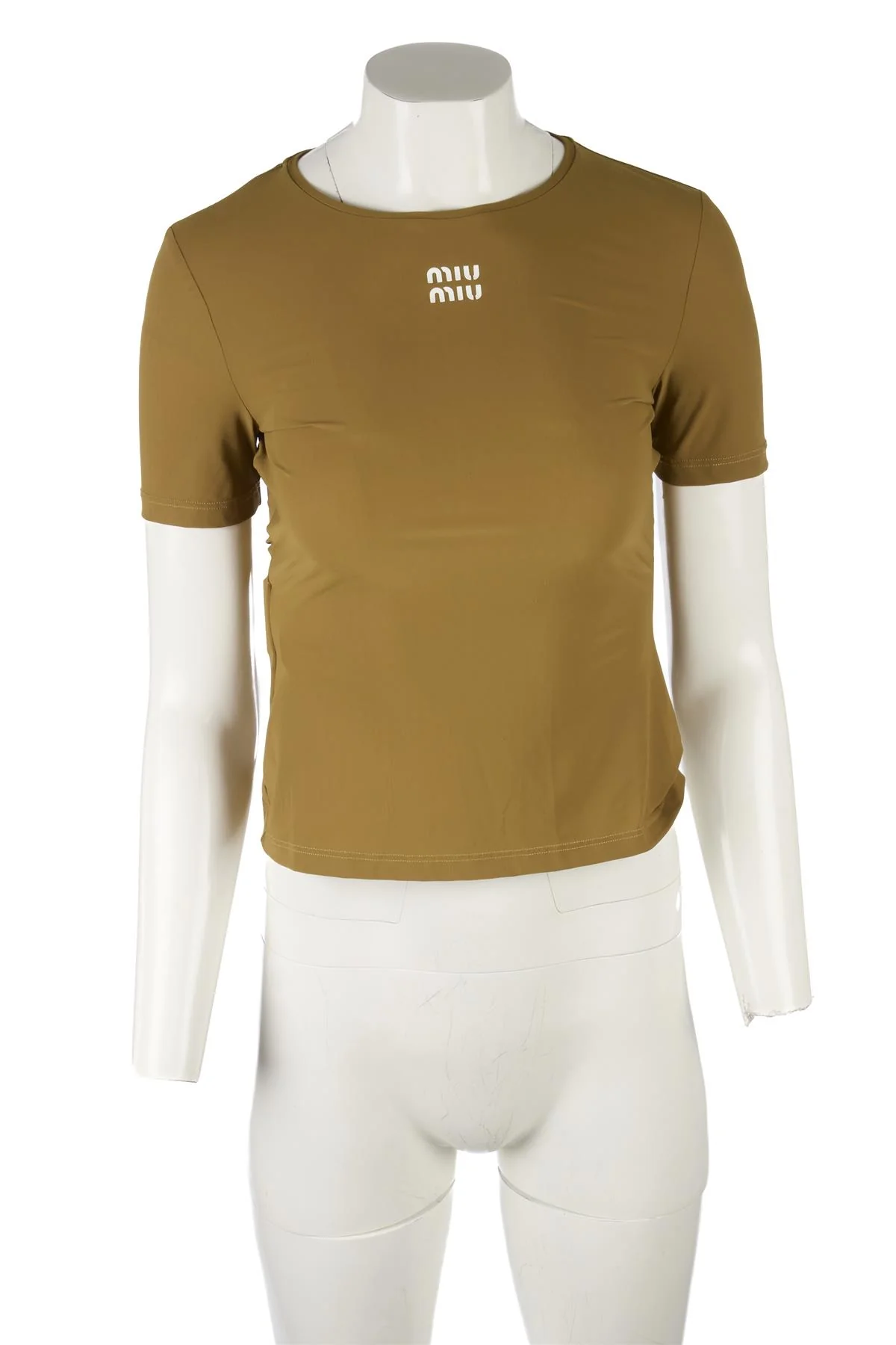 MIU MIU GREEN JERSEY TOP IT 38 UK 6 - Image 2