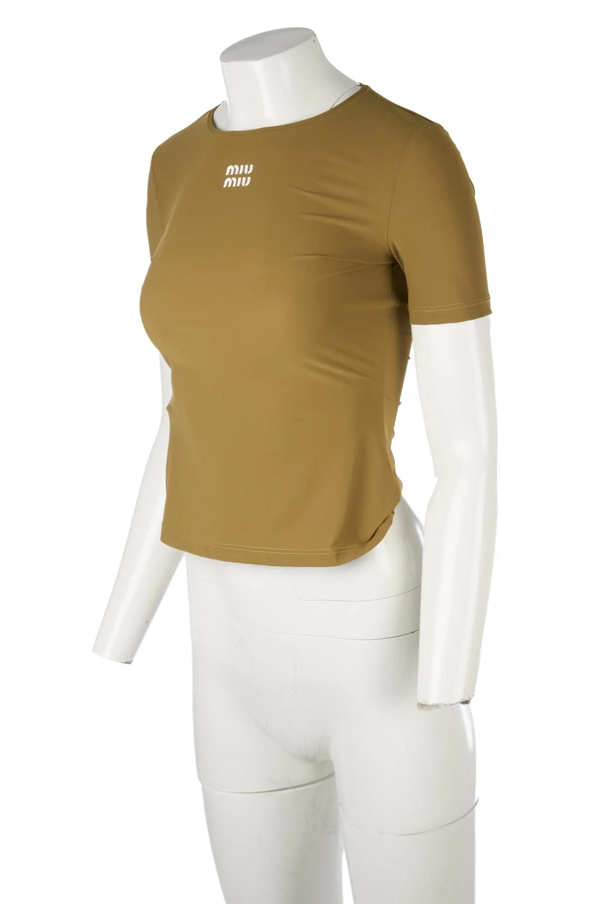 MIU MIU GREEN JERSEY TOP IT 38 UK 6 - Image 3