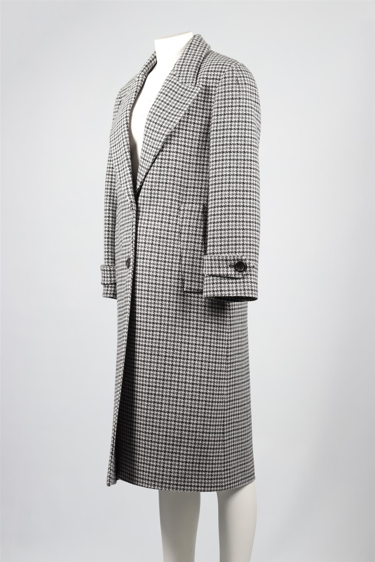 MIU MIU GREY HOUNDSTOOTH WOOL COAT IT 38 UK 6 - Image 3