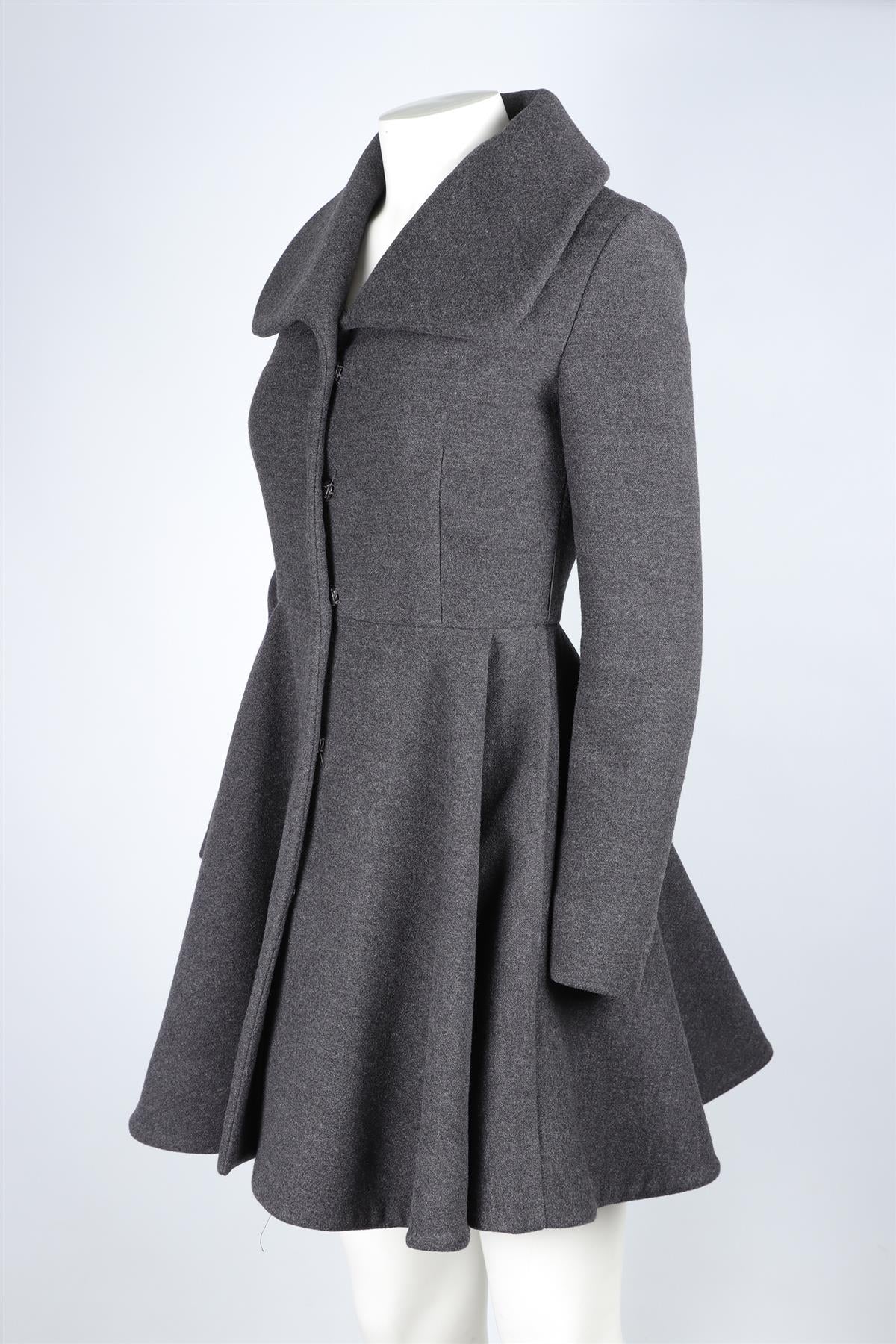 MIU MIU GREY WOOL COAT IT 38 UK 6 - Image 3