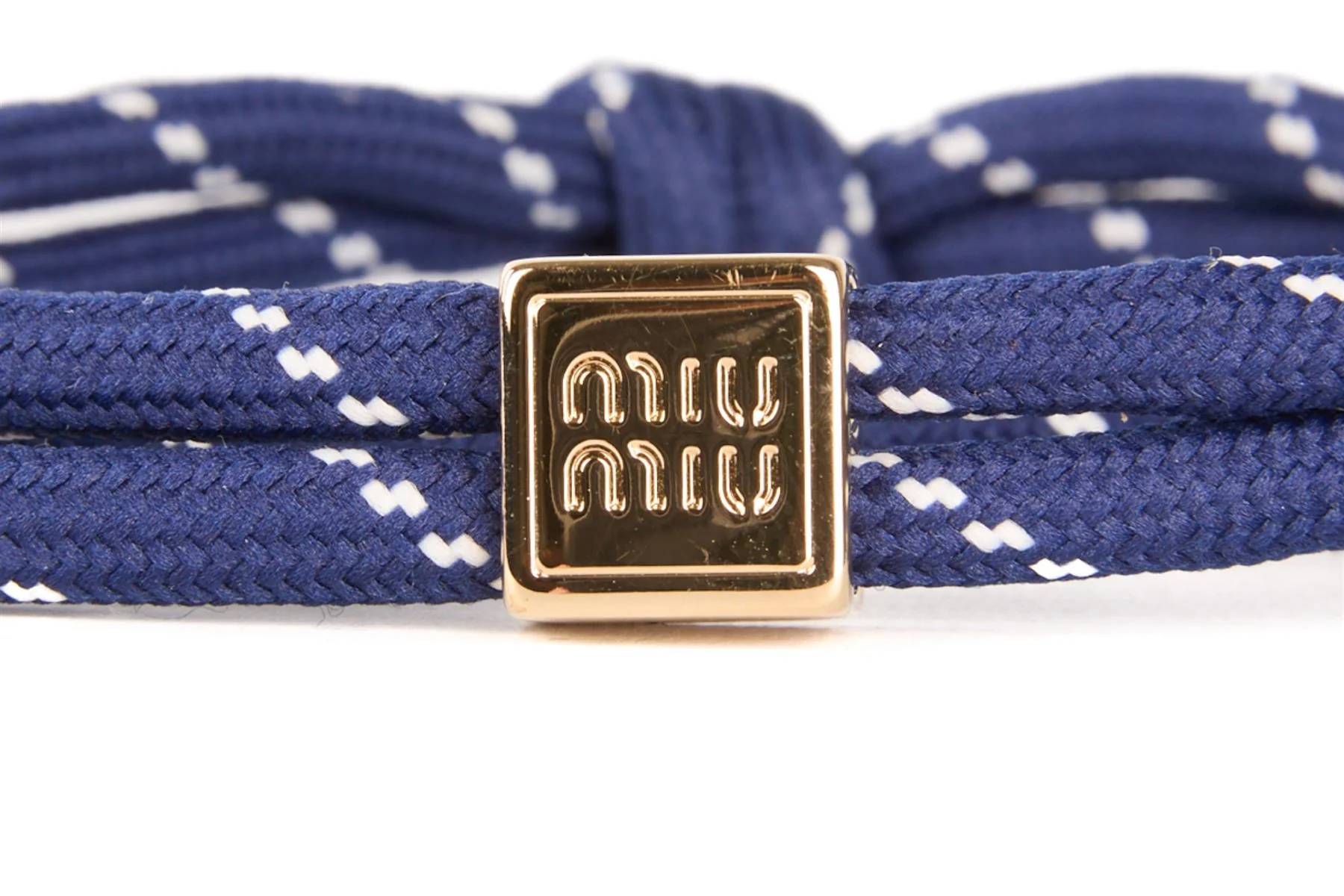 MIU MIU NAVY CORD BRACELET ONE SIZE - Image 5