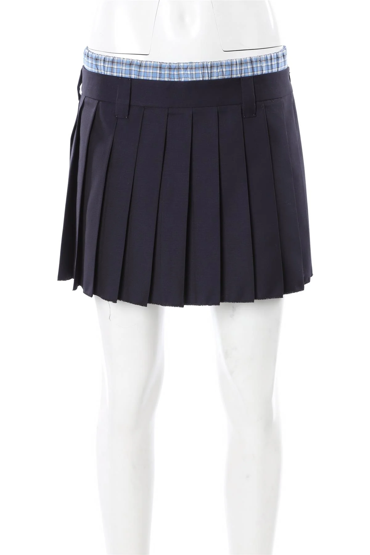 MIU MIU NAVY WOOL MINI SKIRT IT 40 UK 8 - Image 2