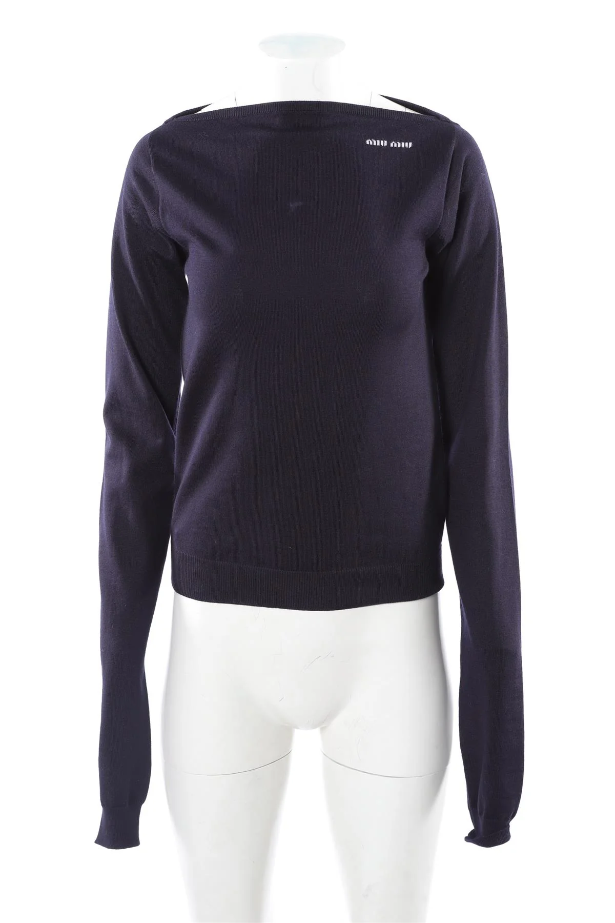 MIU MIU NAVY WOOL SWEATER IT 42 UK 10 - Image 2