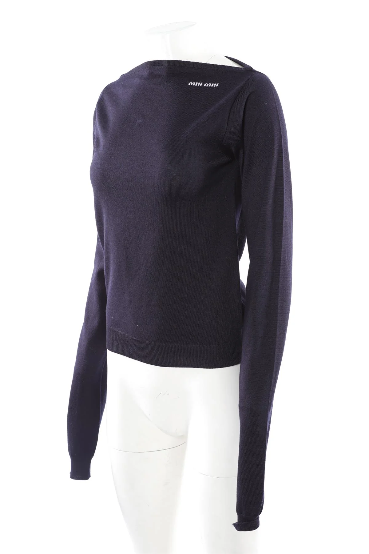 MIU MIU NAVY WOOL SWEATER IT 42 UK 10 - Image 3