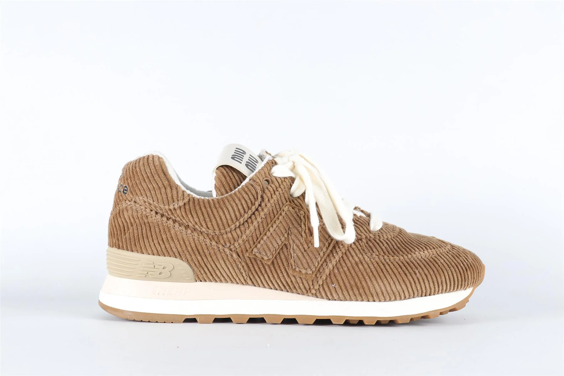 MIU MIU + NEW BALANCE BROWN CORDUROY SNEAKERS EU 38 UK 5 US 8 - Image 2