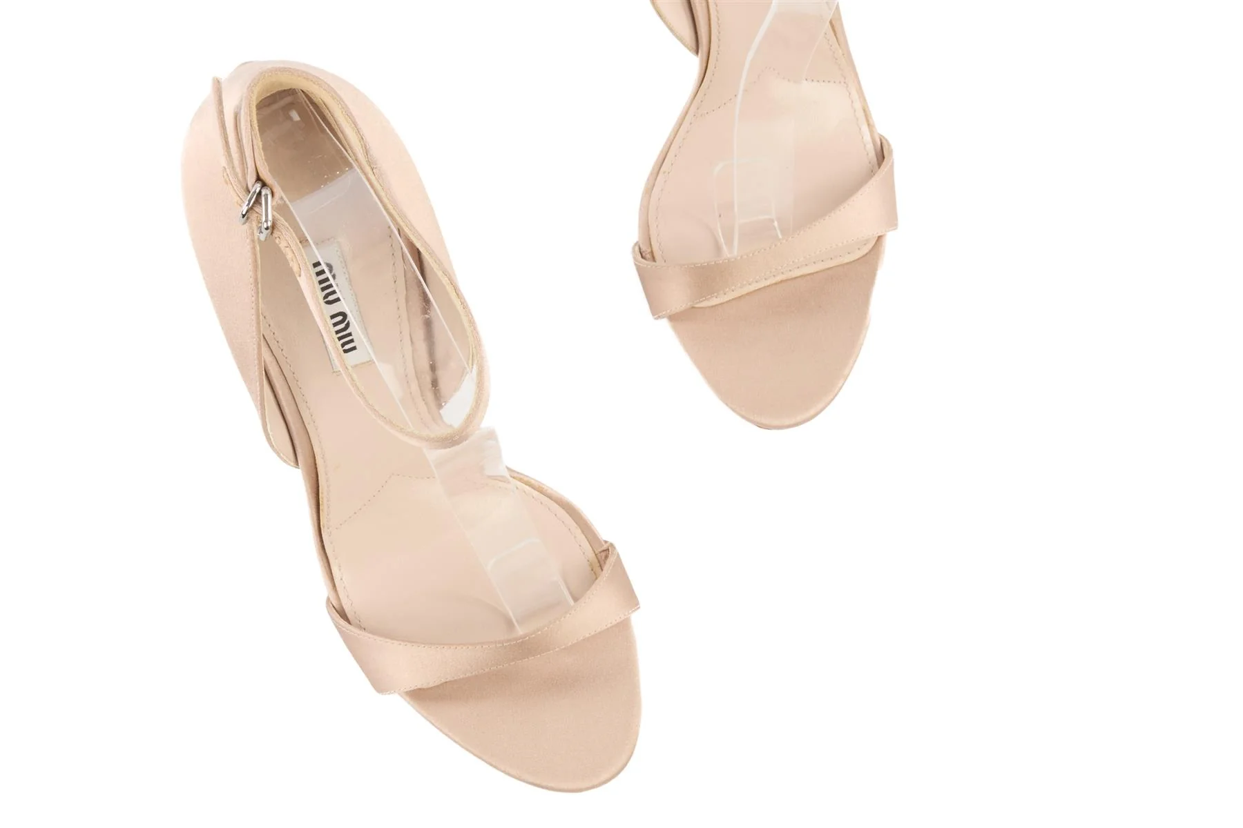 MIU MIU NUDE SATIN SANDALS EU 38.5 UK 5.5 US 8.5 - Image 4