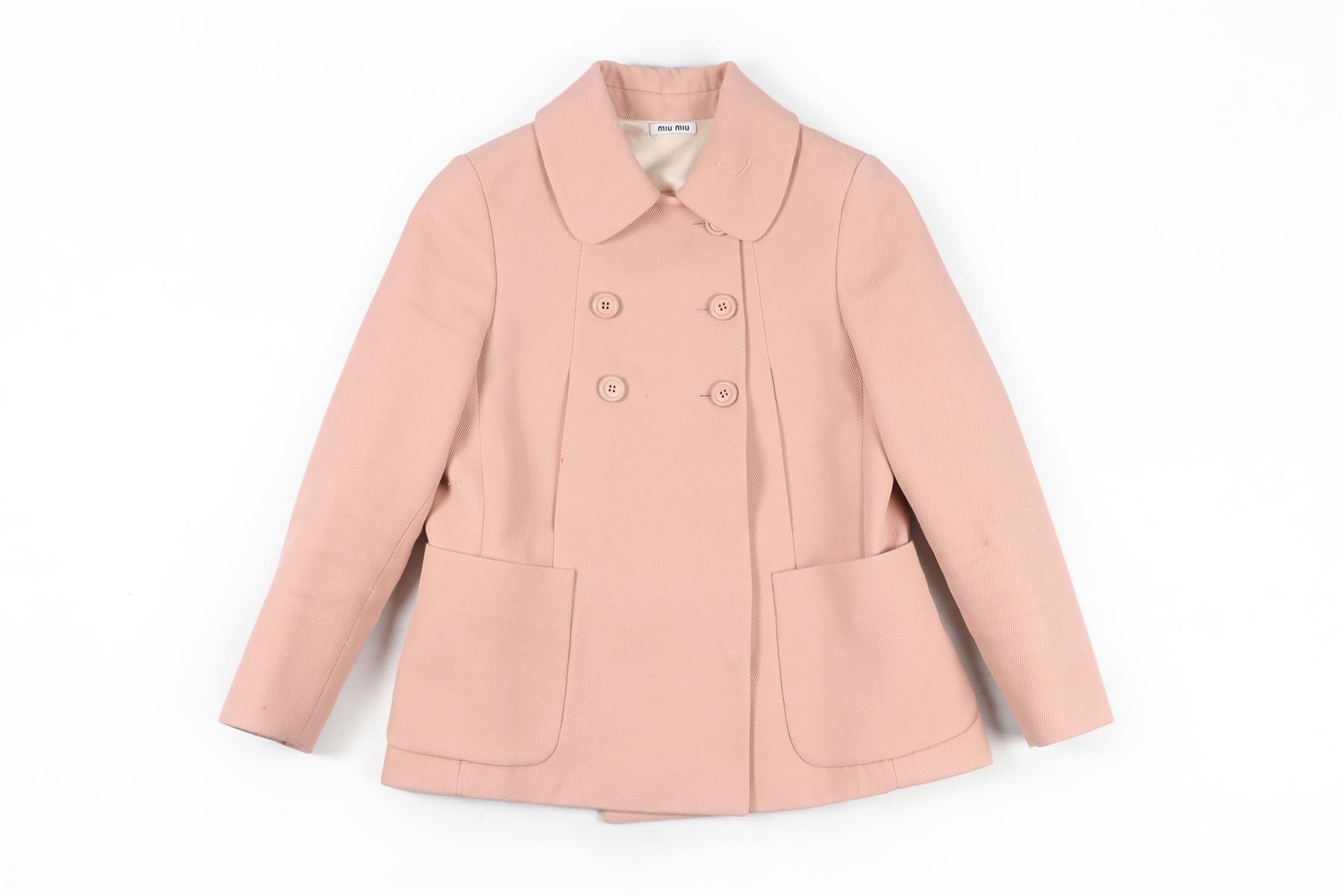 MIU MIU PINK COTTON JACKET IT 36 UK 4 - Image 2