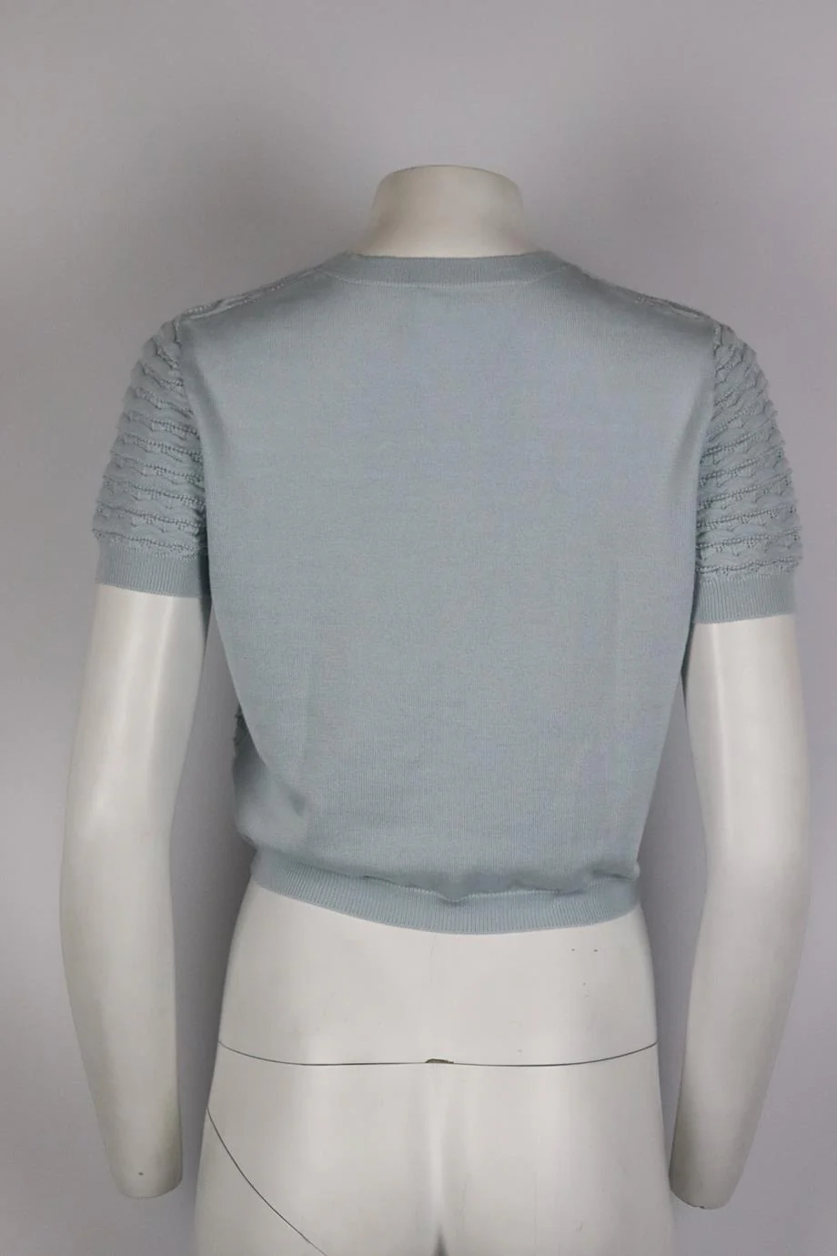 MIU MIU POINTELLE KNIT CASHMERE BLEND SWEATER IT 42 UK 10 - Image 4