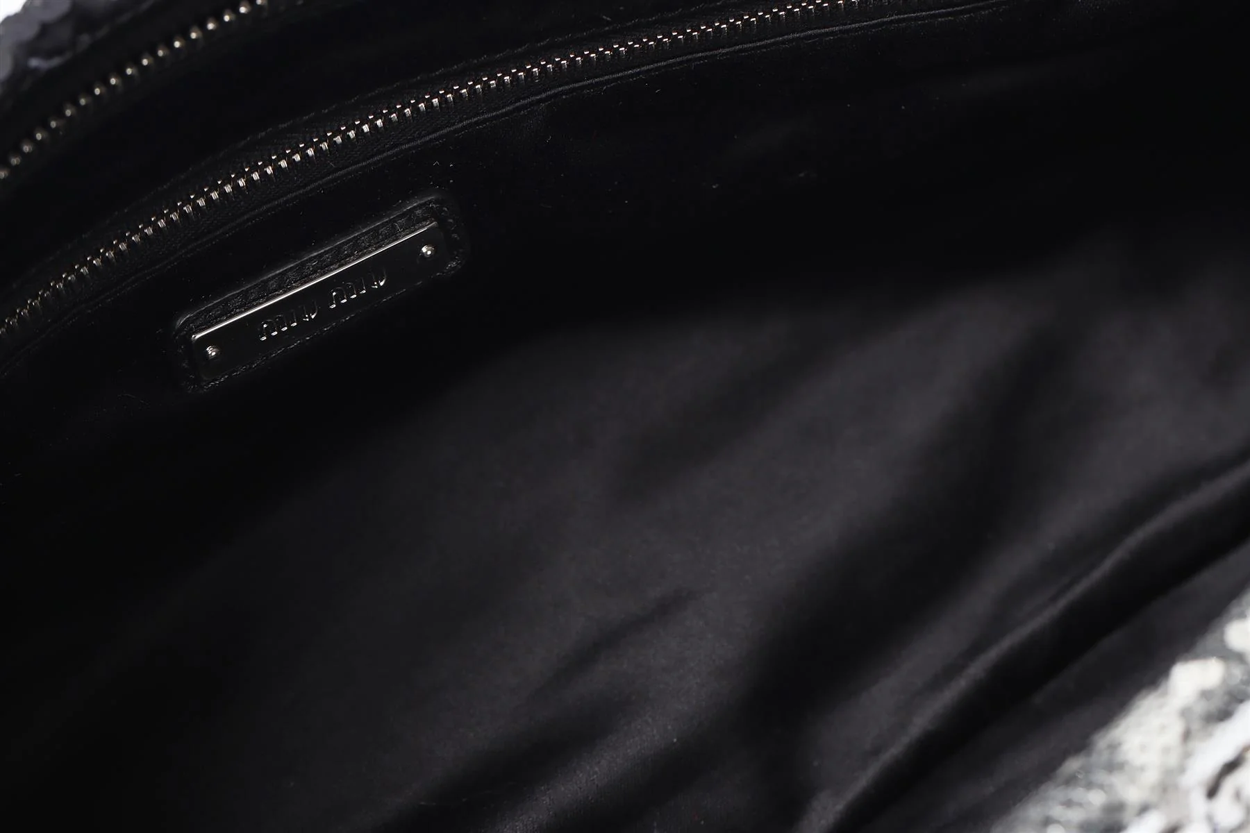 MIU MIU SEQUIN AND SATIN CLUTCH - Image 11