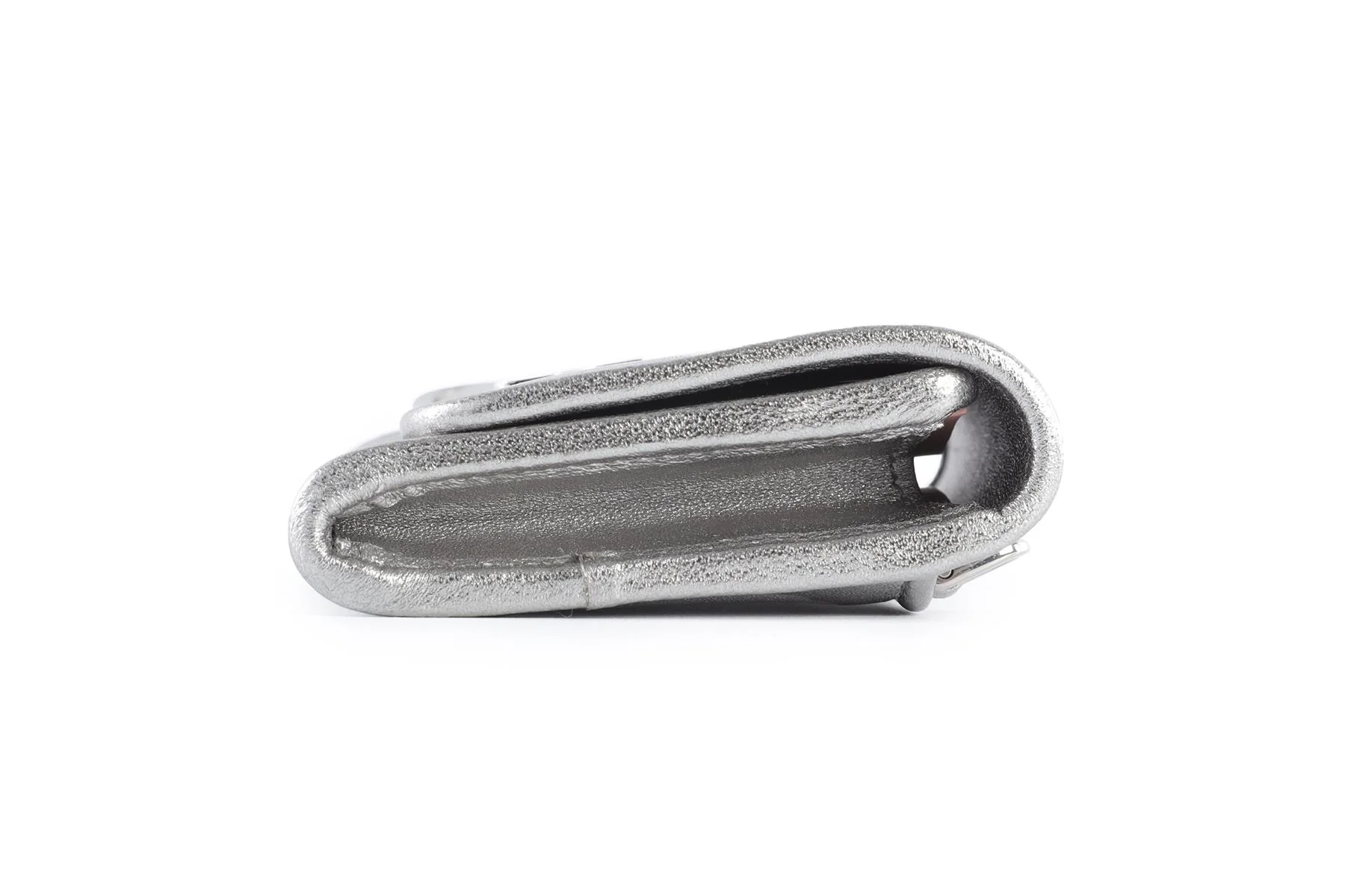 MIU MIU SILVER LEATHER WALLET ON CHAIN - Image 5