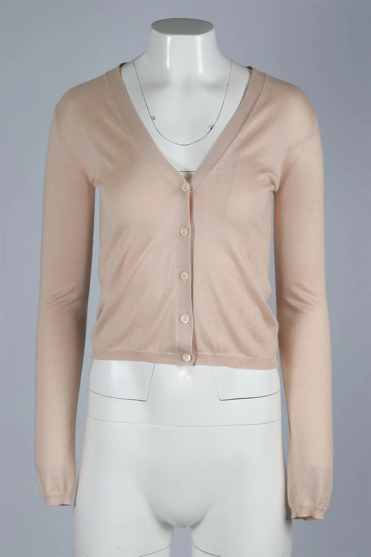 MIU MIU TAN CASHMERE CARDIGAN UK 10 - Image 2