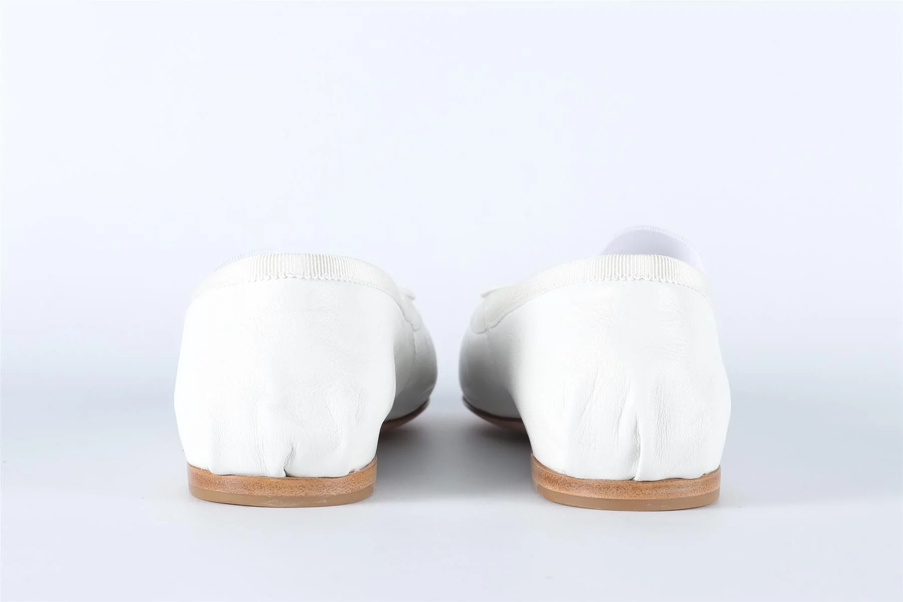 MIU MIU WHITE LEATHER BALLET FLATS EU 38 UK 5 US 8 - Image 5