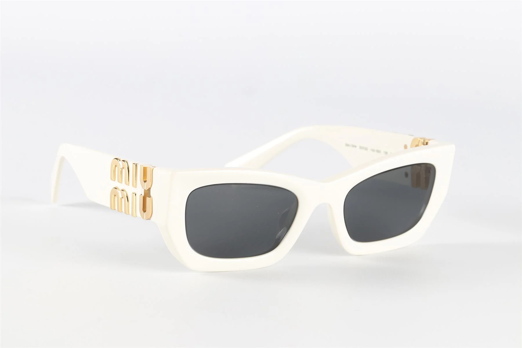 MIU MIU WHITE RECTANGLE FRAME ACETATE SUNGLASSES - Image 2