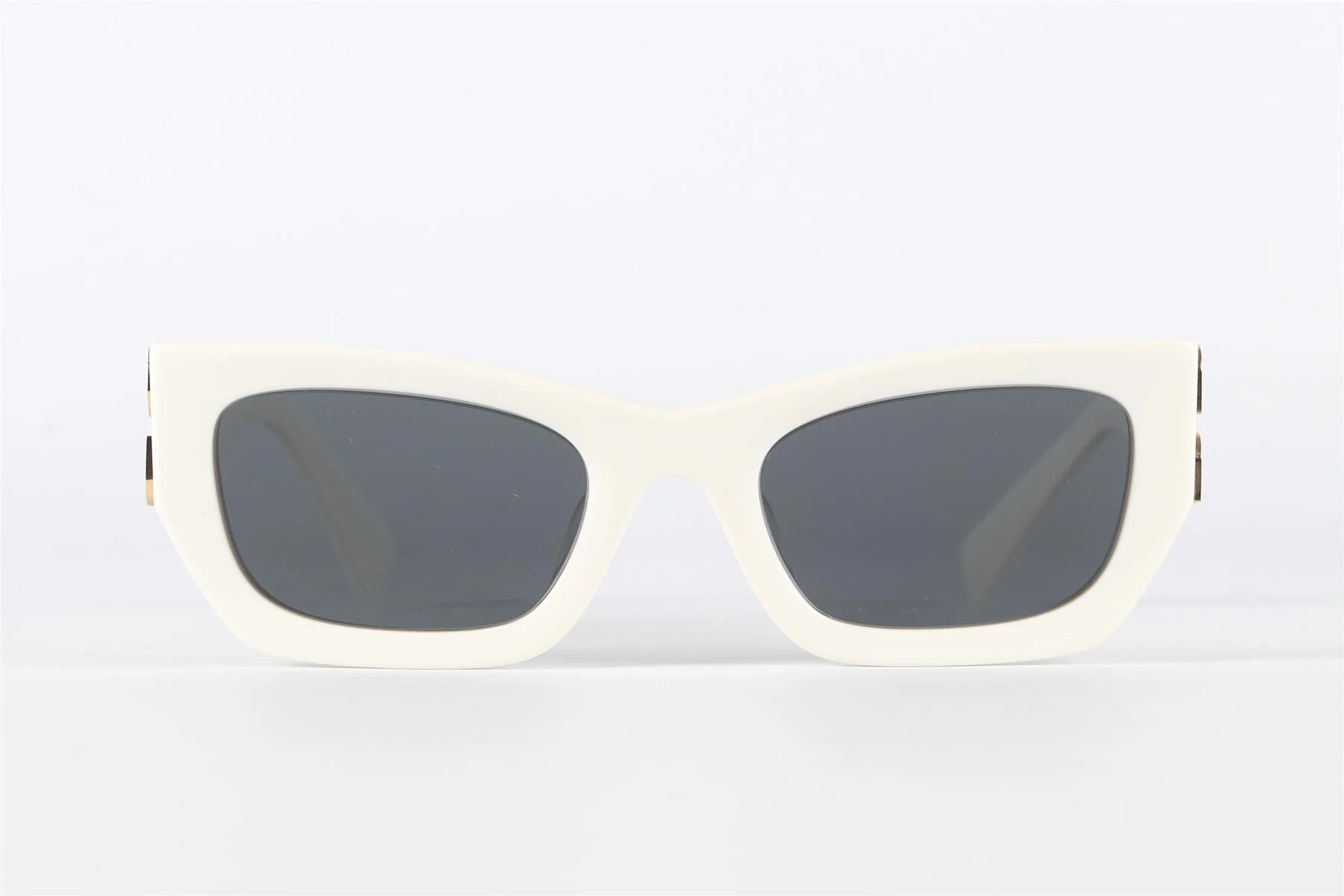 MIU MIU WHITE RECTANGLE FRAME ACETATE SUNGLASSES - Image 3