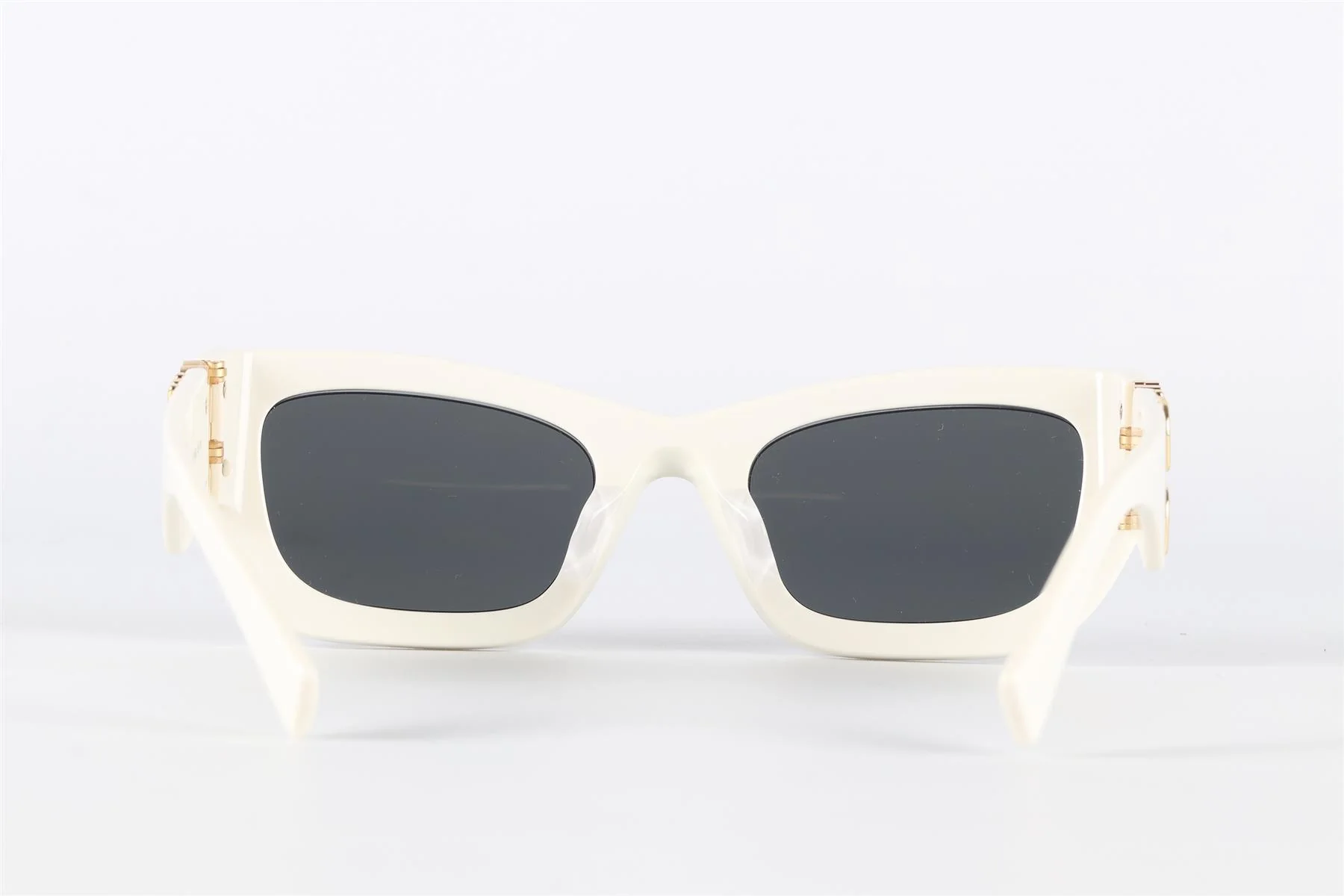MIU MIU WHITE RECTANGLE FRAME ACETATE SUNGLASSES - Image 4