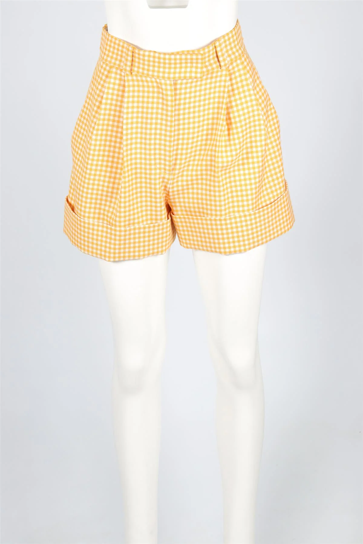MIU MIU YELLOW WOOL SHORTS IT 40 UK 8 - Image 2