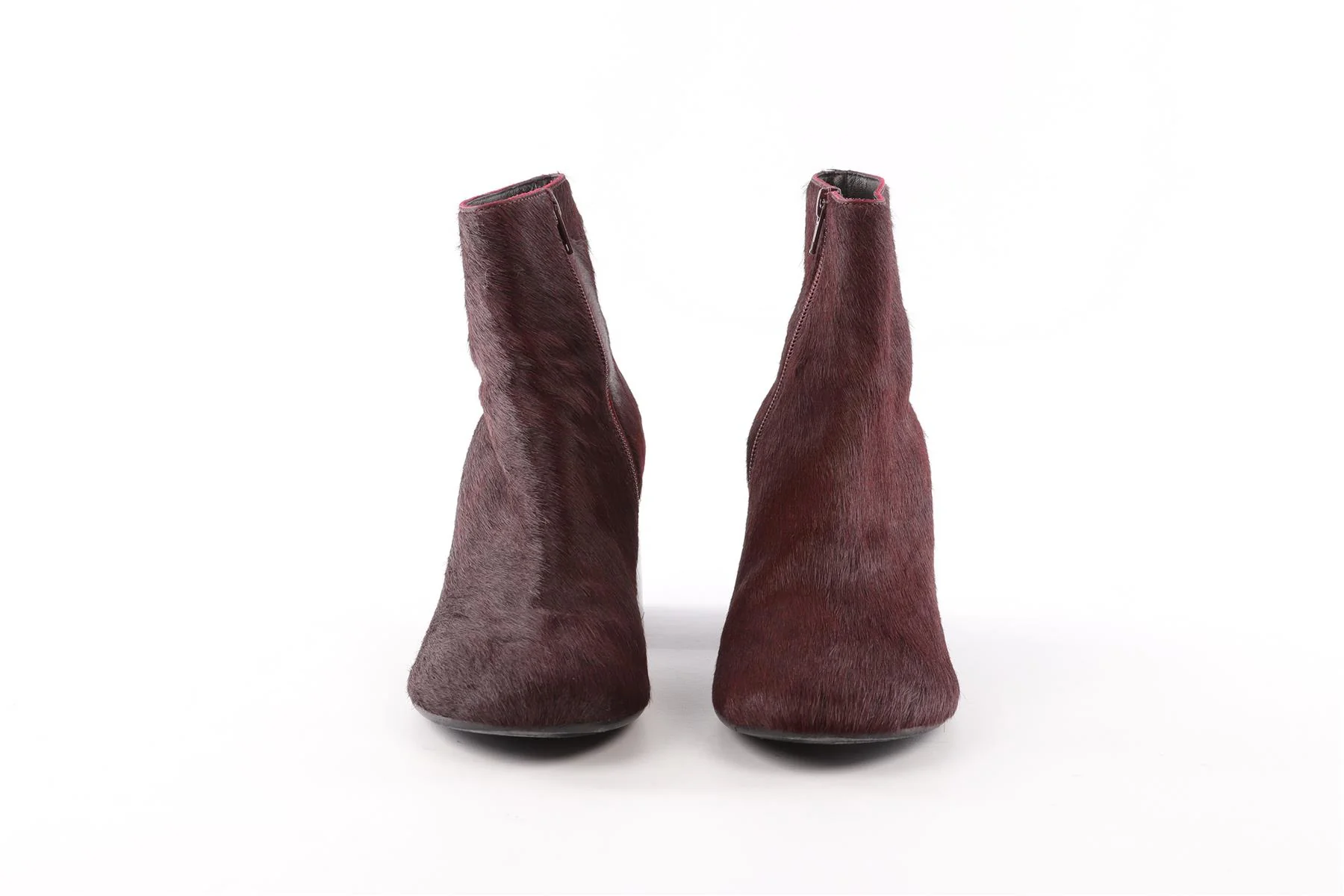 MM6 MAISON MARGIELO BURGUNDY CALF HAIR ANKLE BOOTS EU 40.5 UK 7.5 US 10.5 - Image 3