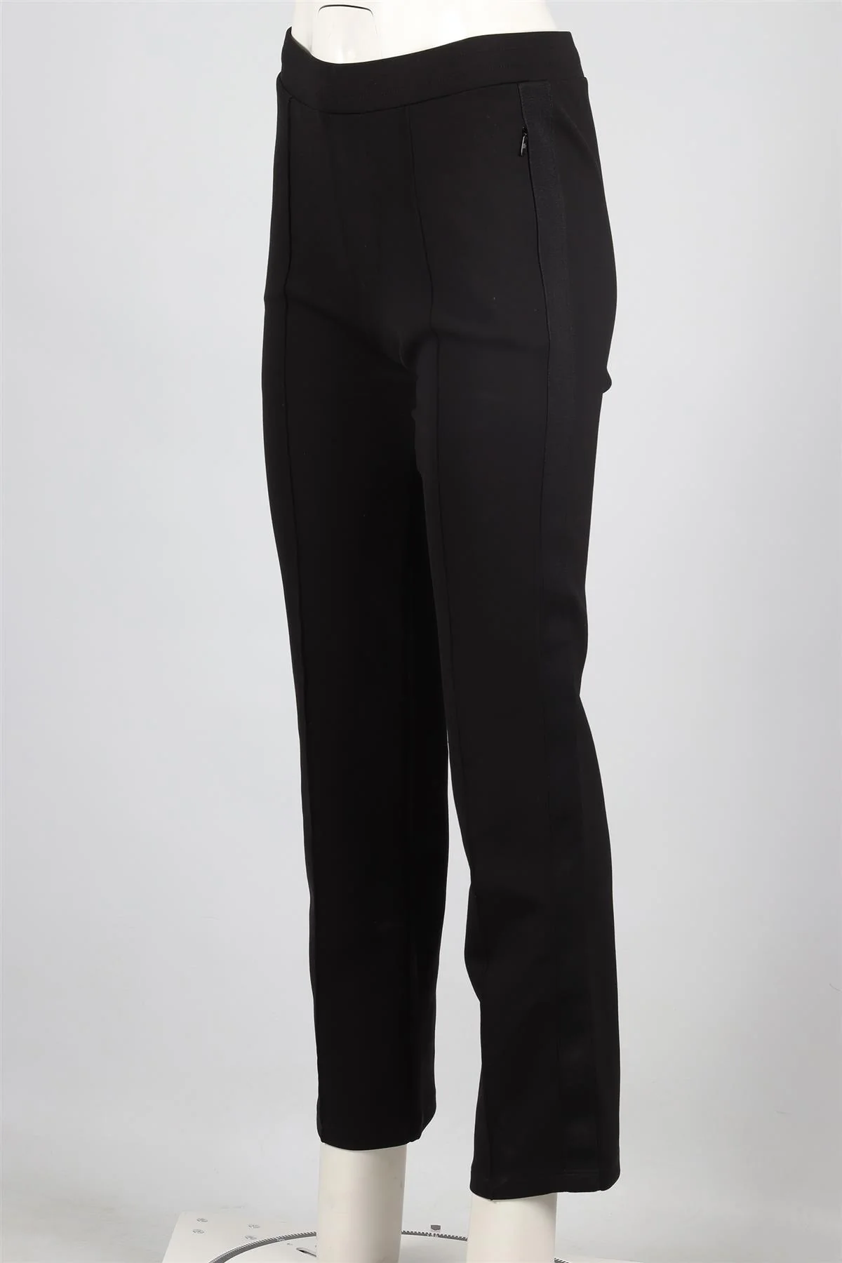 MONCLER BLACK JERSEY STRAIGHT LEG PANTS XSMALL - Image 3