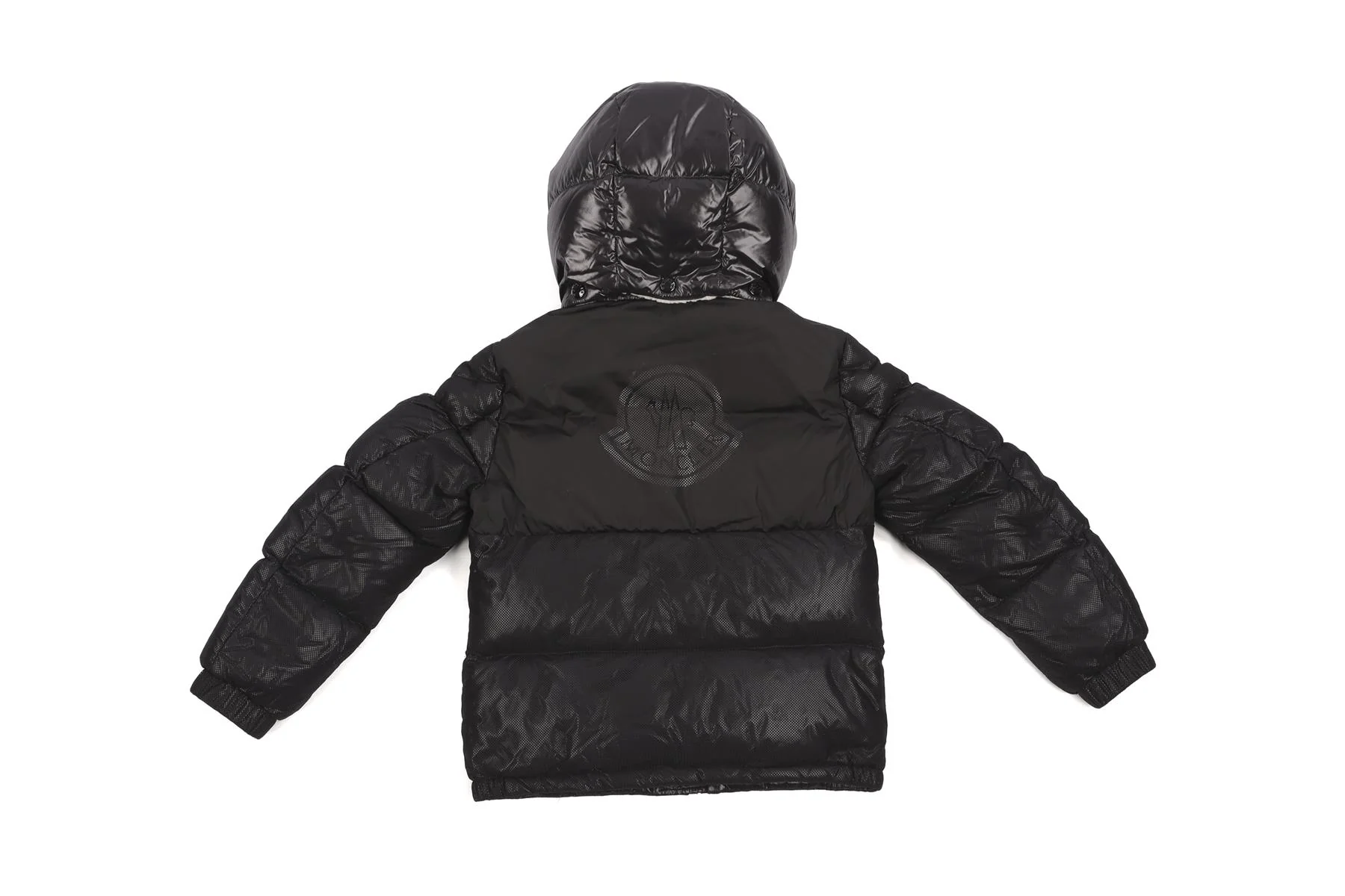 MONCLER BLACK KIDS BOYS JACKET 10 YEARS - Image 4