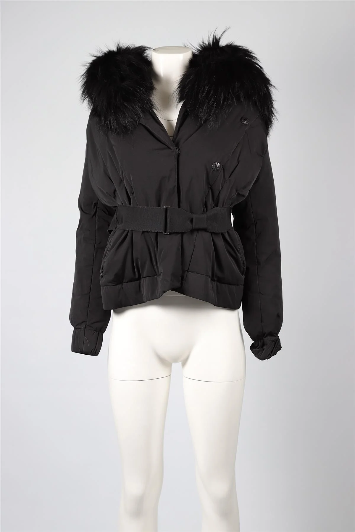 MONCLER BLACK PADDED SHELL JACKET SMALL - Image 2