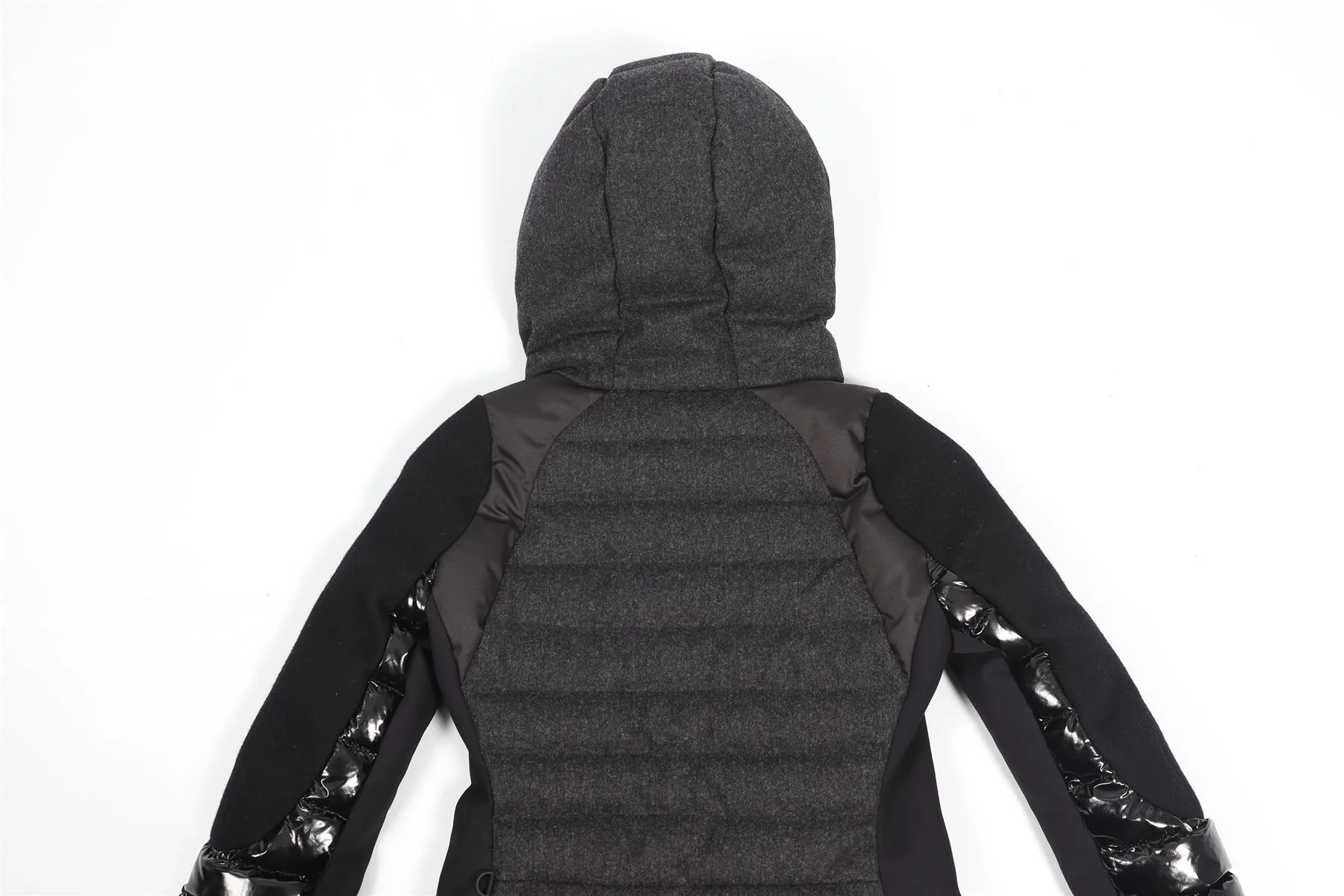 MONCLER GRENOBLE BLACK AND GREY PADDED DOWN JACKET SMALL - Image 6