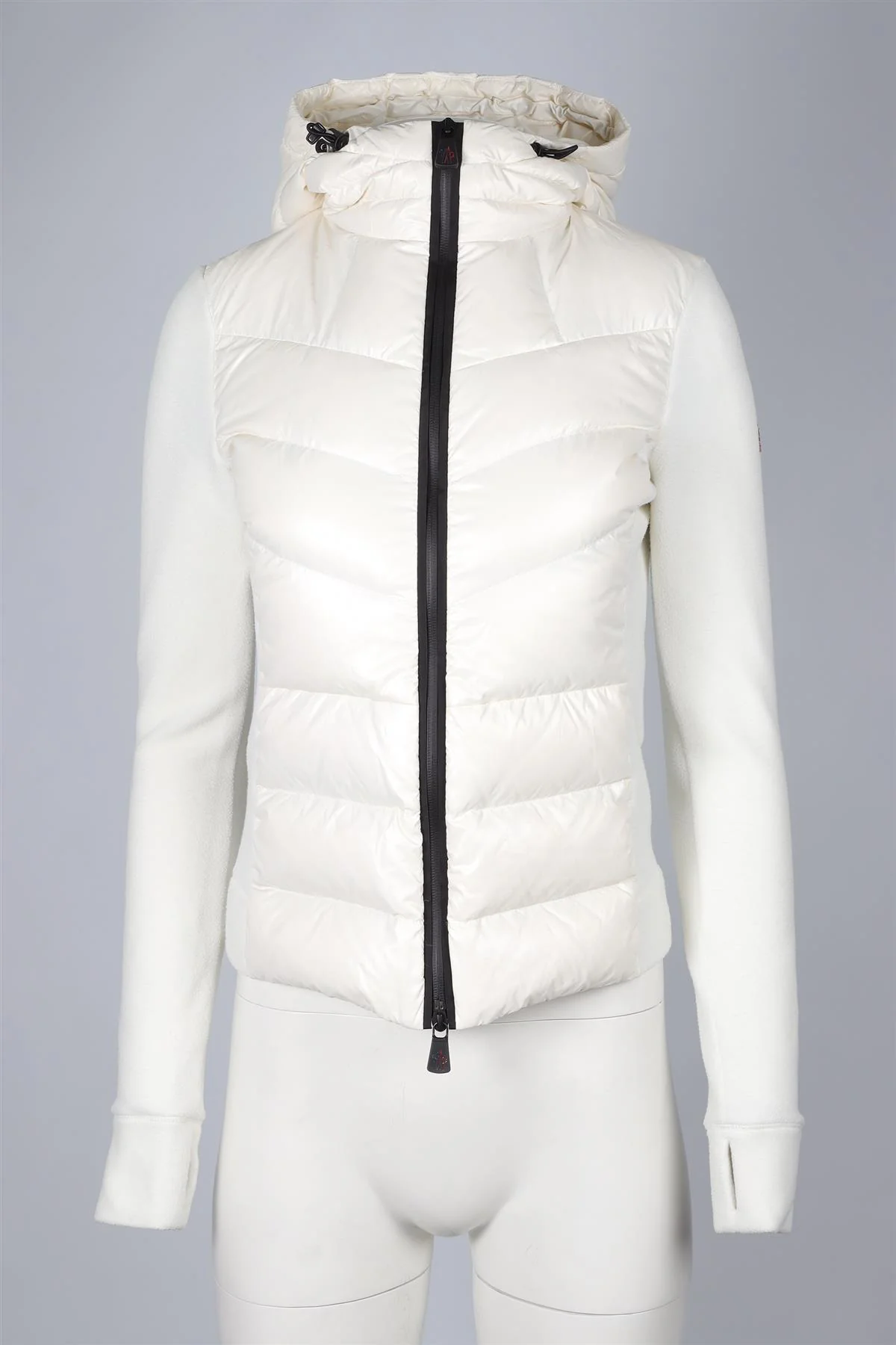 MONCLER GRENOBLE IVORY FLEECE HOODIE SMALL - Image 2