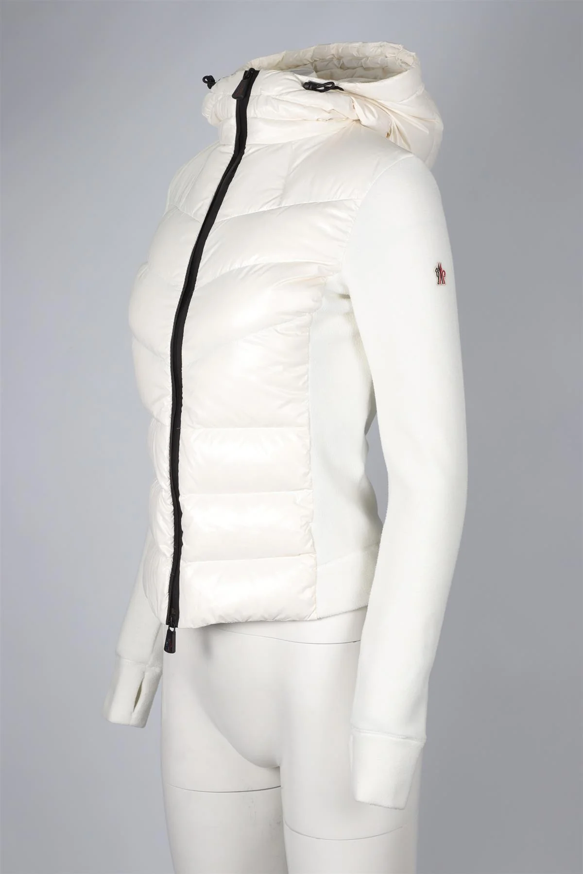 MONCLER GRENOBLE IVORY FLEECE HOODIE SMALL - Image 3