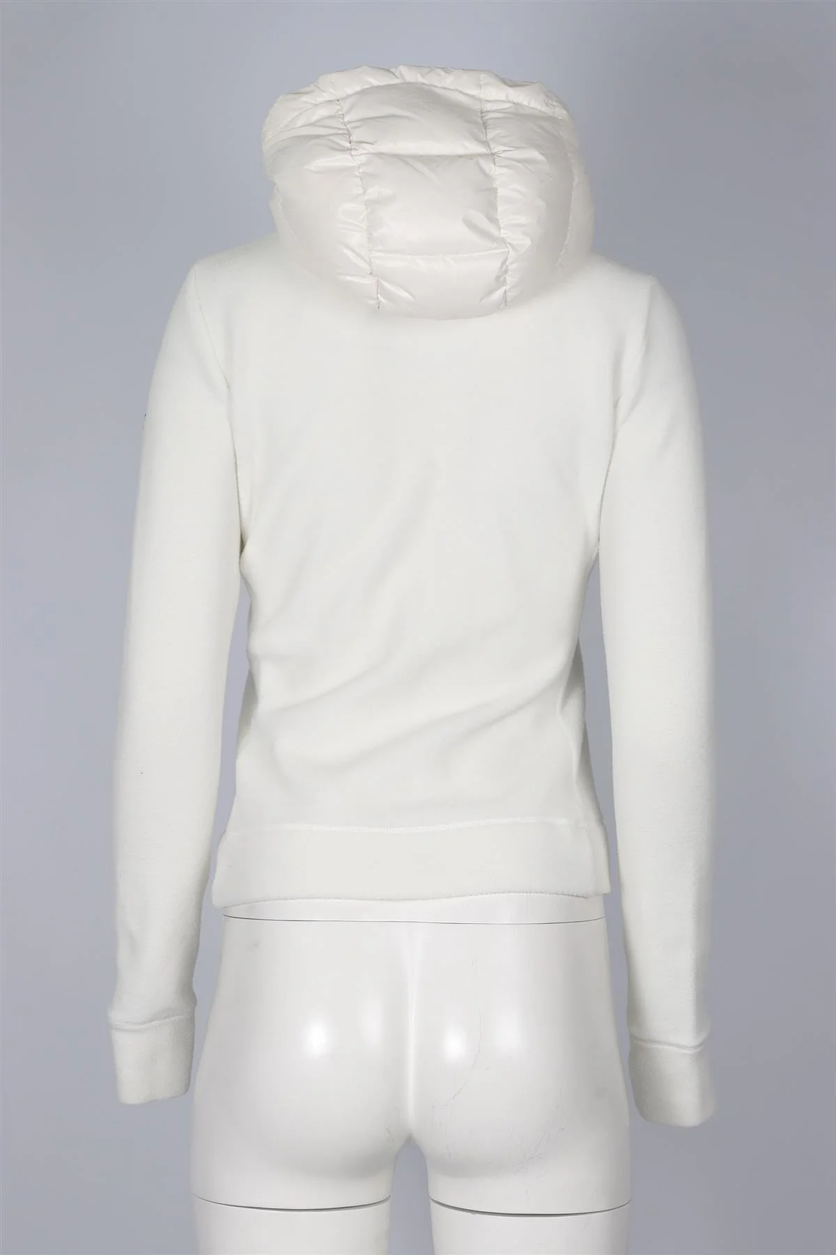 MONCLER GRENOBLE IVORY FLEECE HOODIE SMALL - Image 4