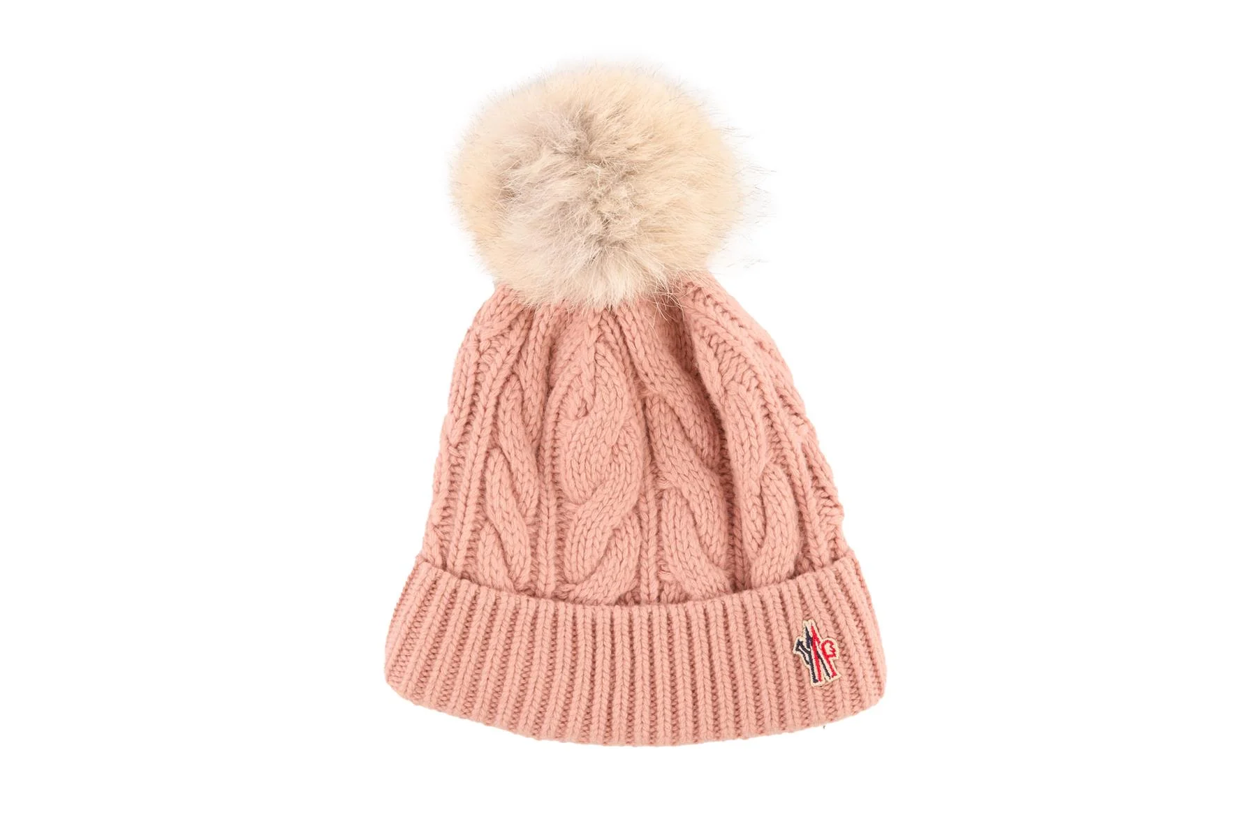 MONCLER GRENOBLE PINK WOOL BEANIE ONE SIZE - Image 6