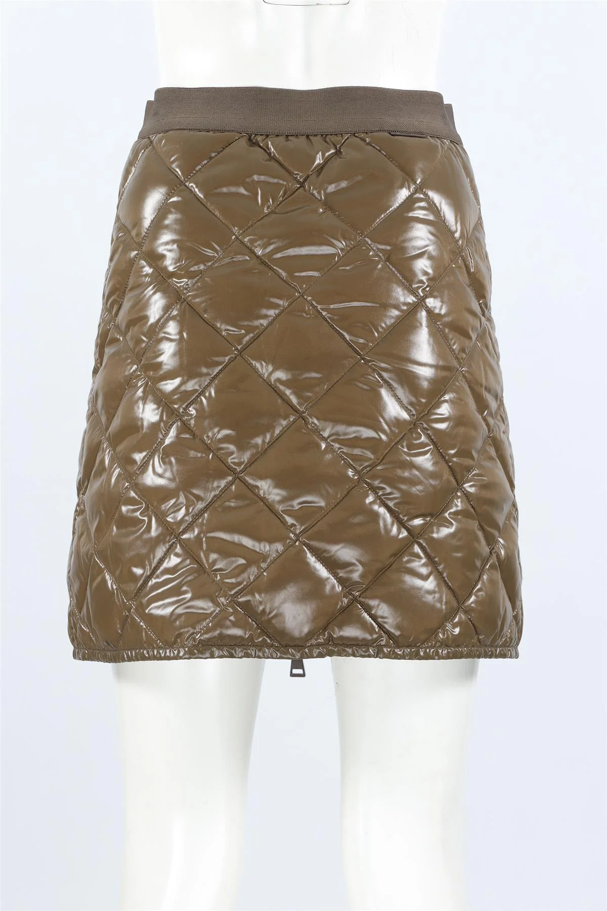 MONCLER KHAKI SHELL MINI SKIRT IT 40 UK 8 - Image 4