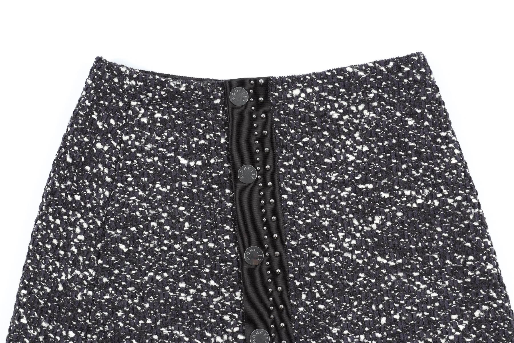MONCLER NAVY WOOL MINI SKIRT IT 38 UK 6 - Image 3